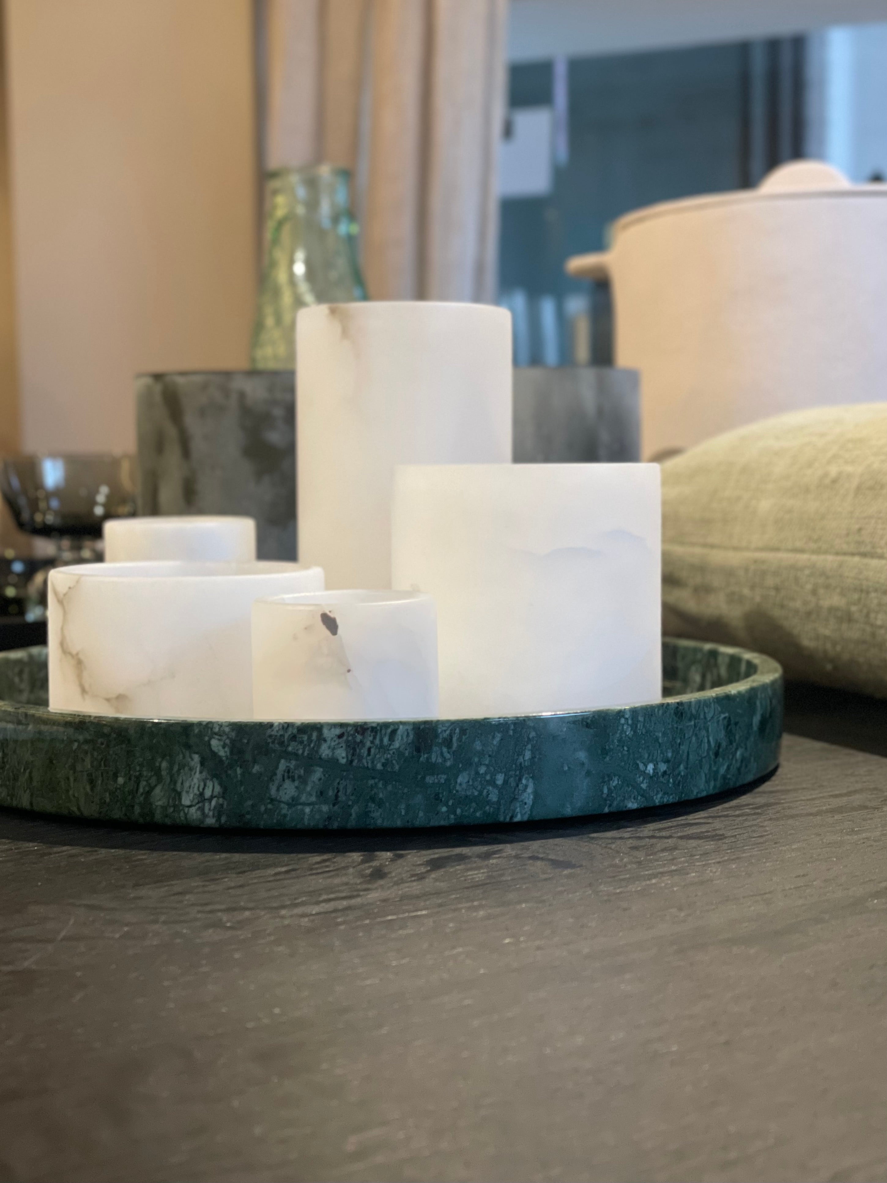 Dienblad groene marmer