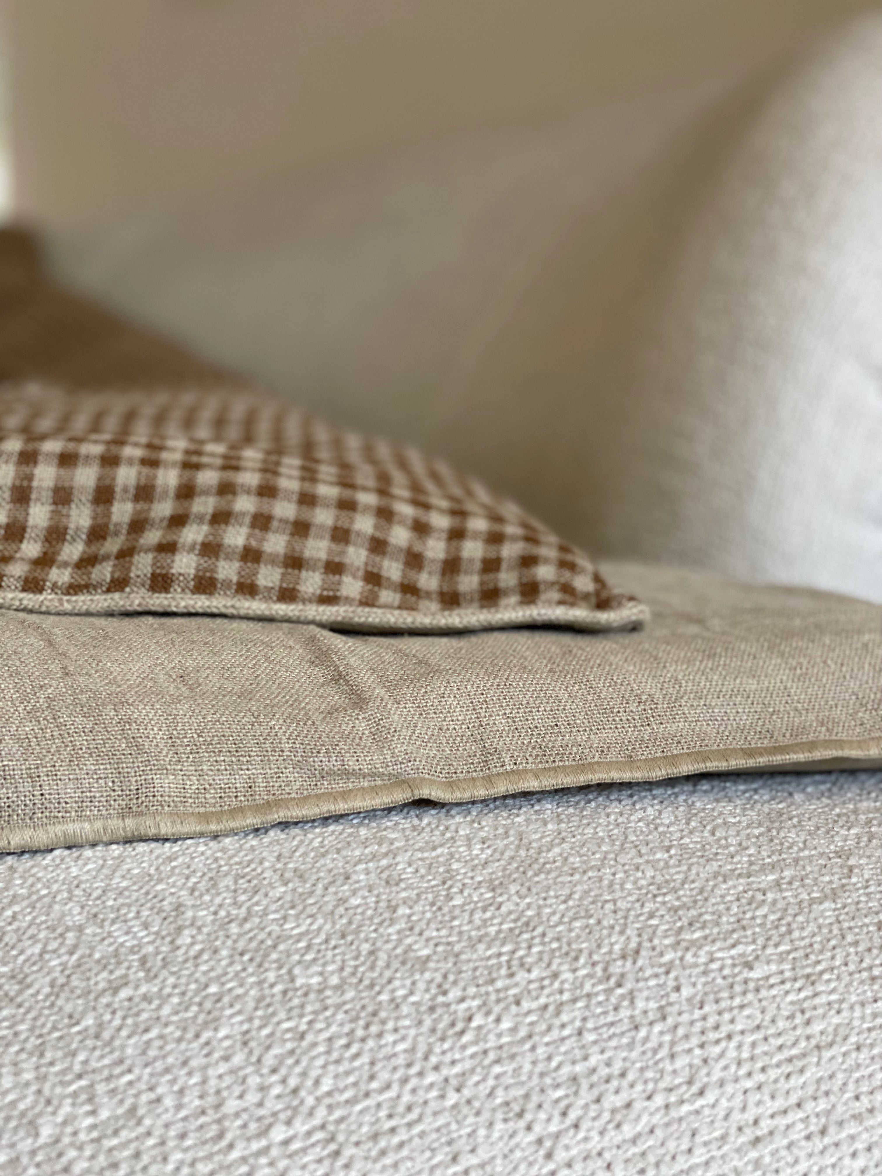 Bedsprei geruit goud - naturel