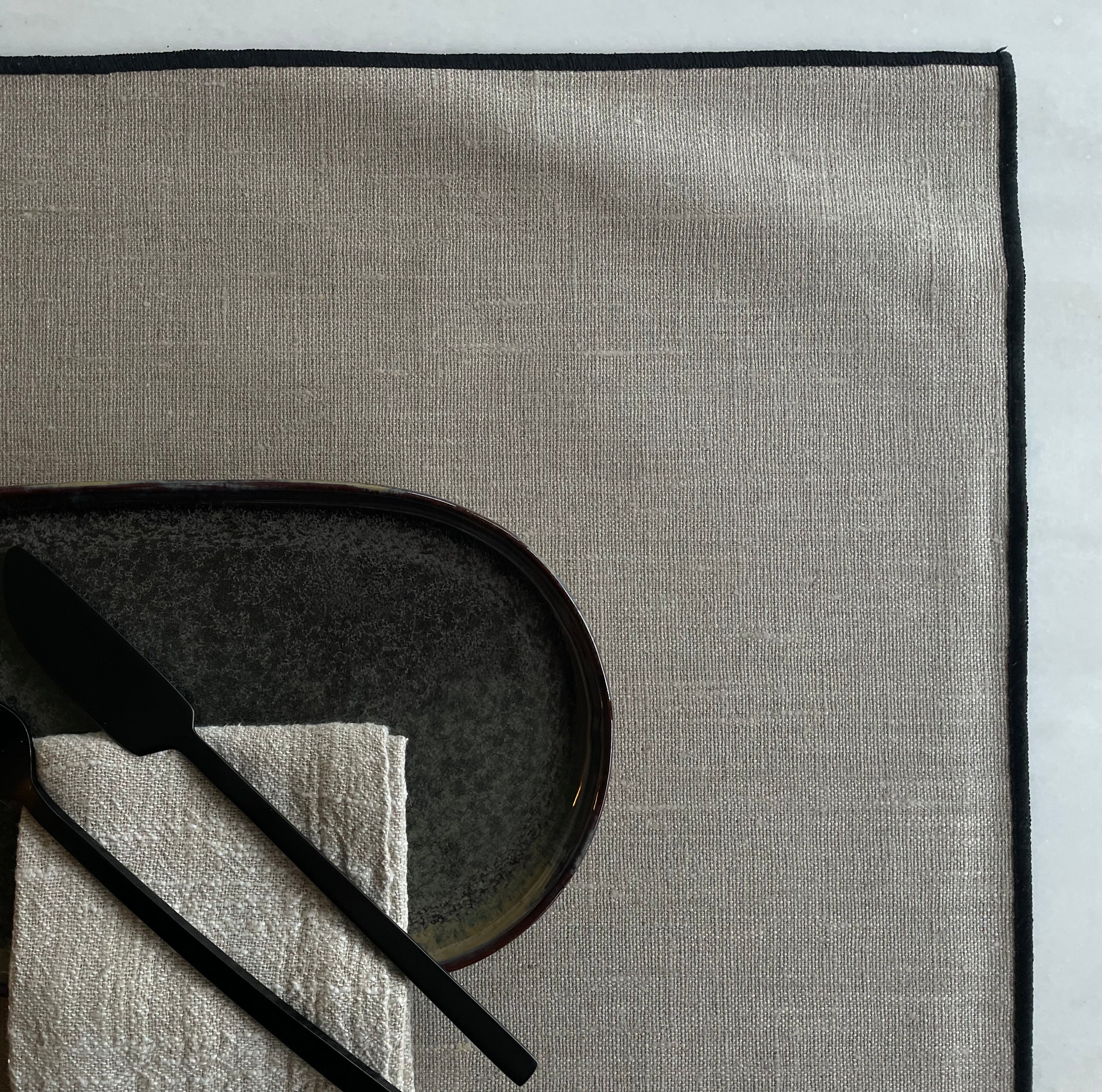 Placemats linnen met coating - naturel - set van 4