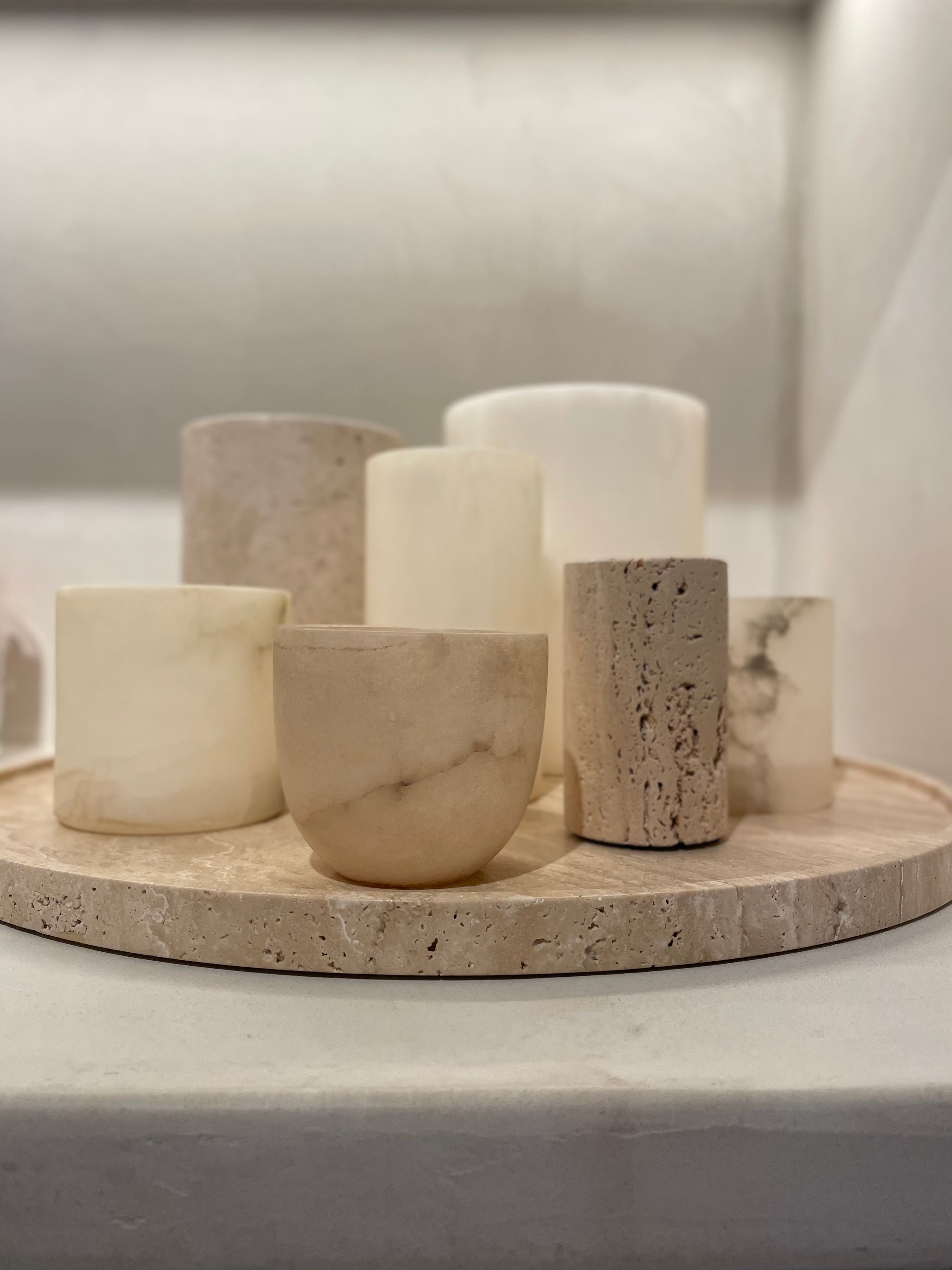 Tray travertine D 45 cm