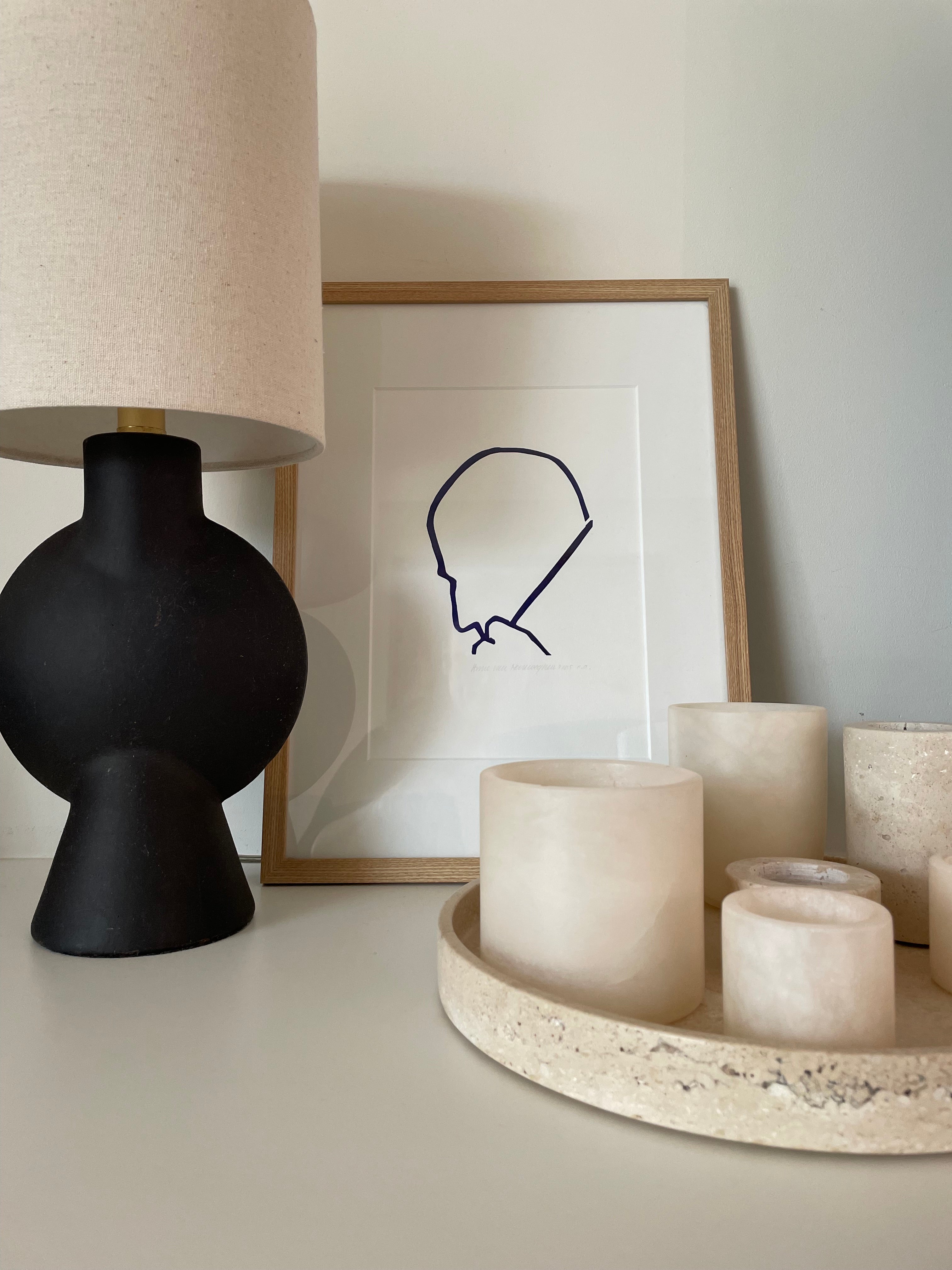 Candlestick waxinelights travertine M