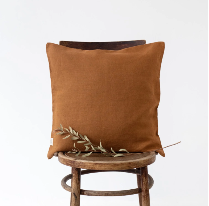 Coussin en lin - Noisette