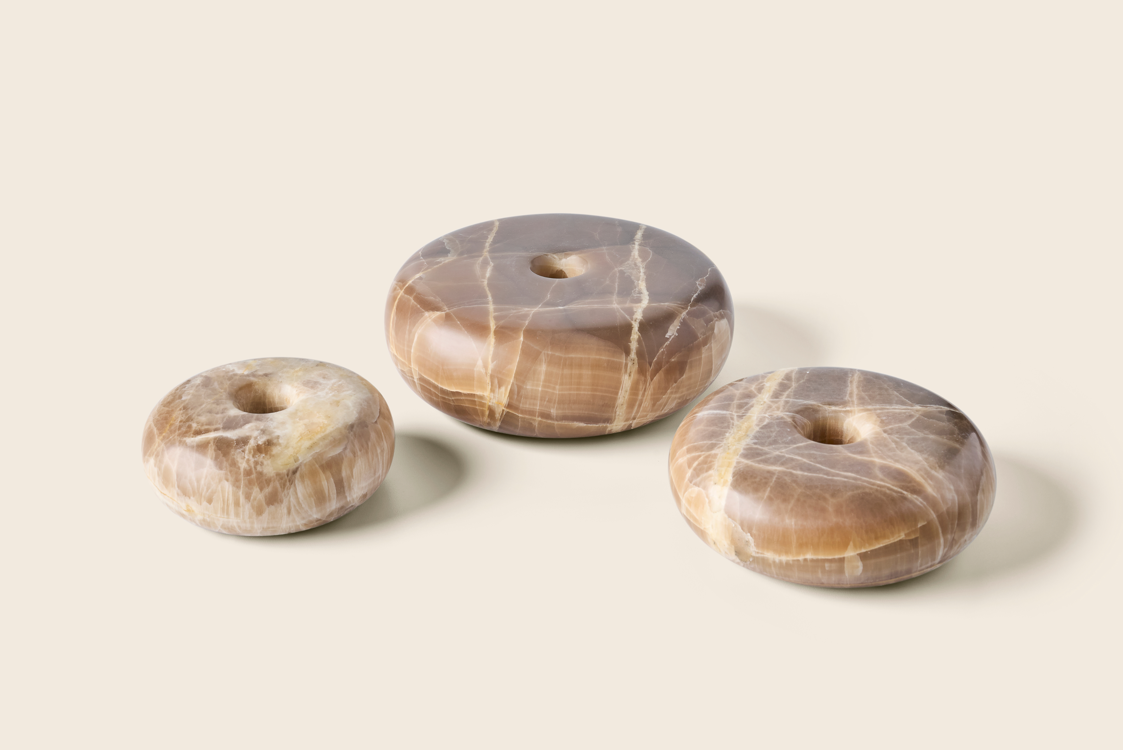 Bougeoir donut onyx brun M