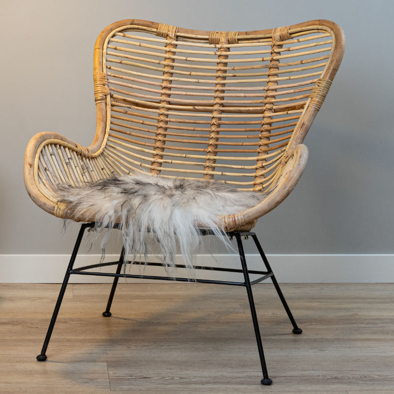 Chairpad IJslandse schapenvacht - Wit-zwart