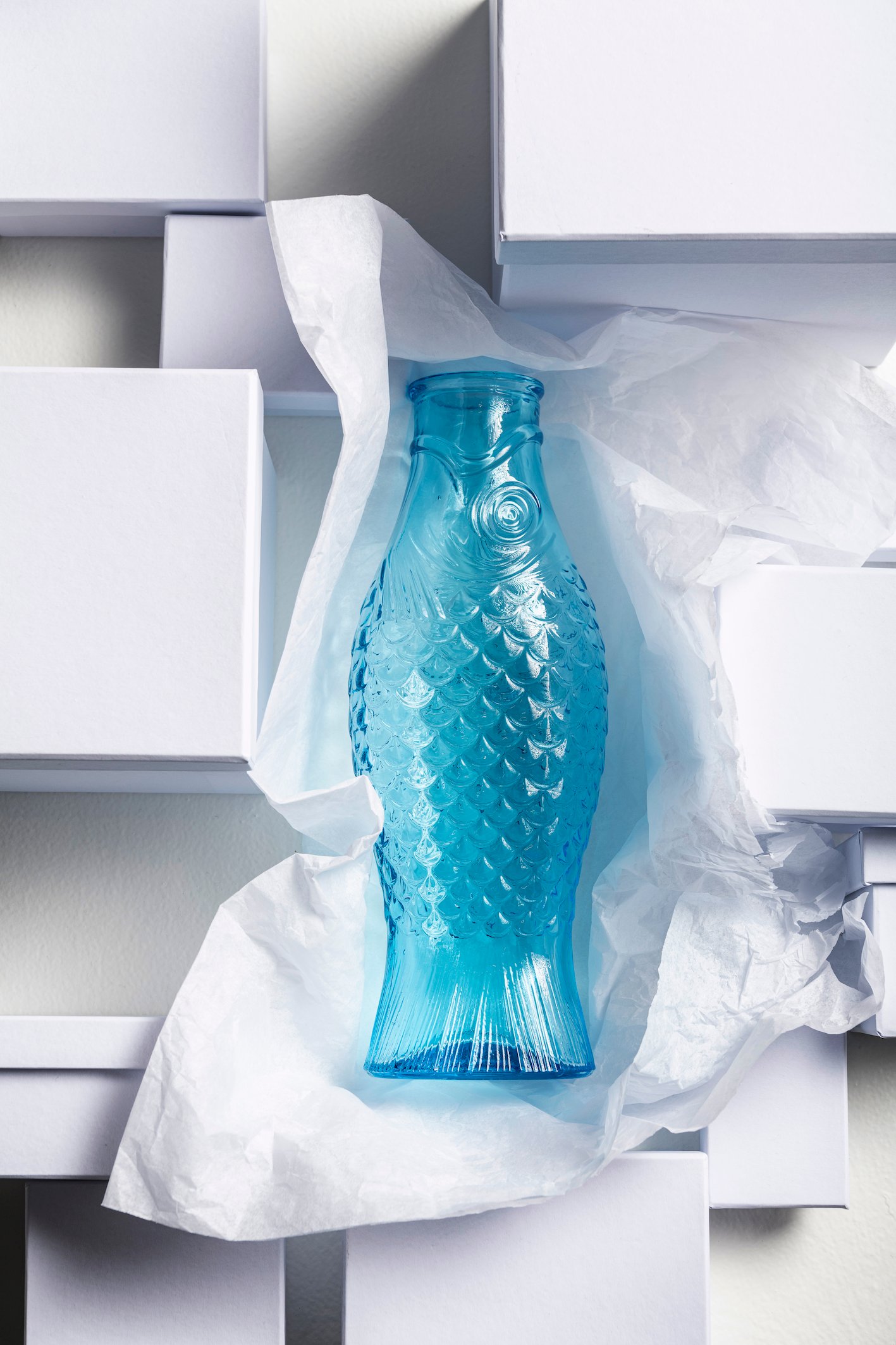 Karaf 'Fish & Fish' Paola Navone - Lichtblauw