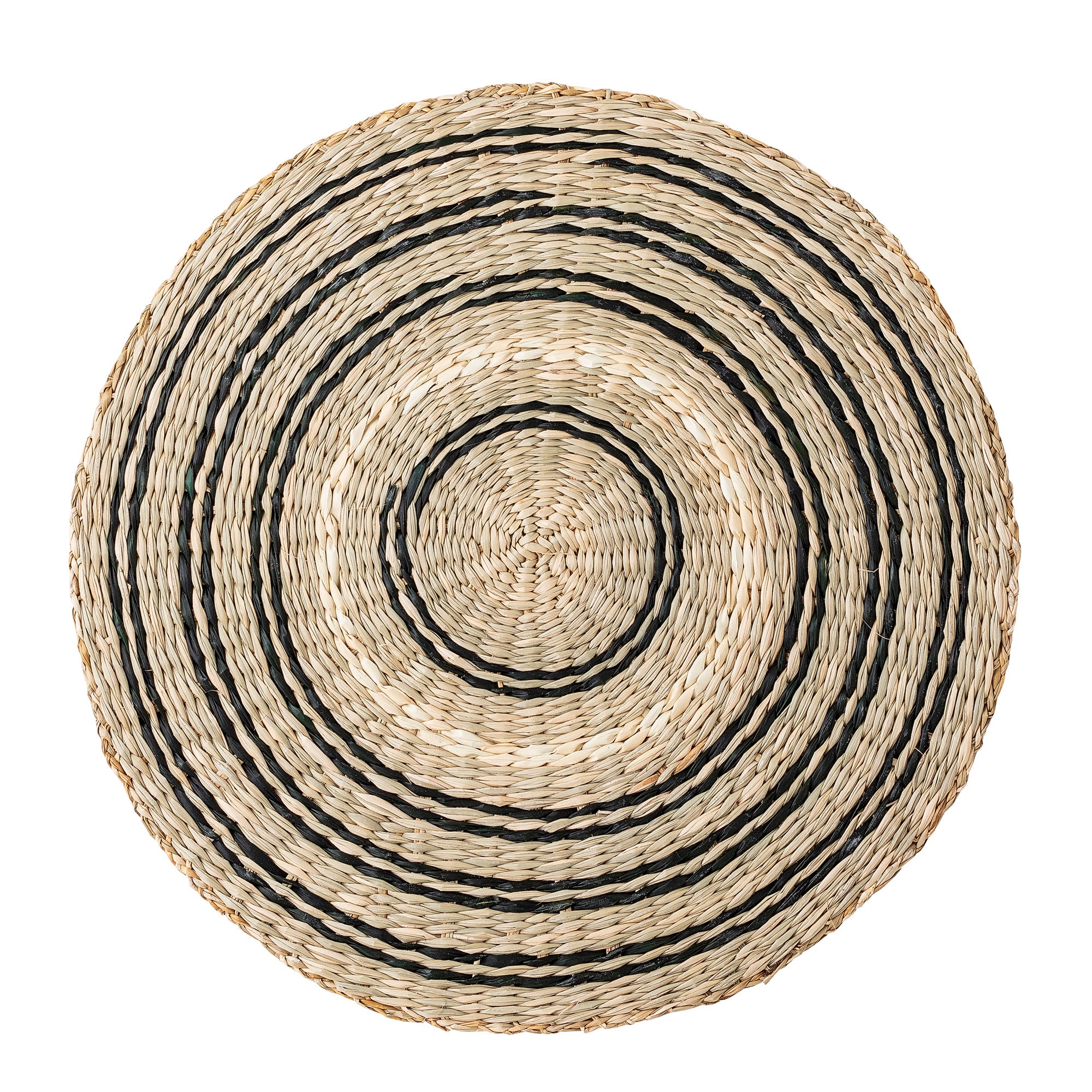 Placemats in zeegras zwart - set van 4