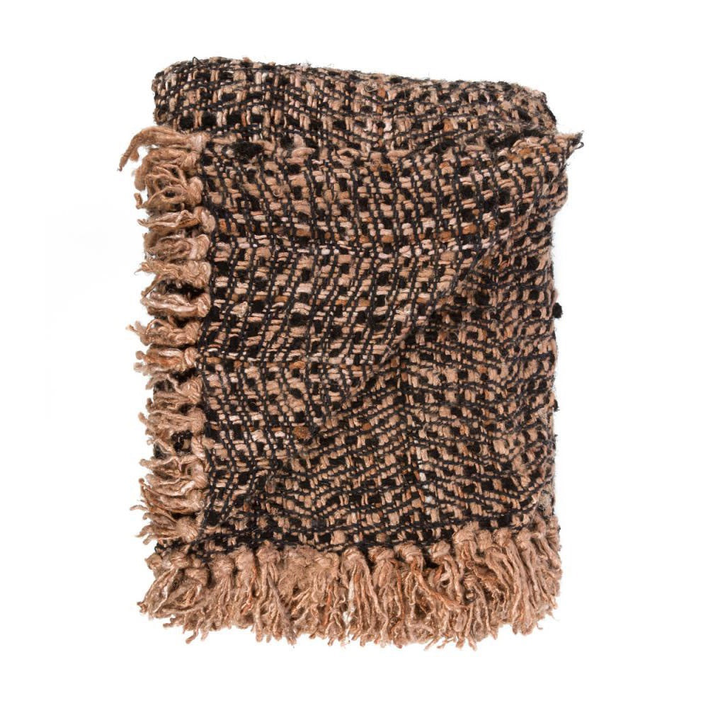 Throw in cotton - black - copper