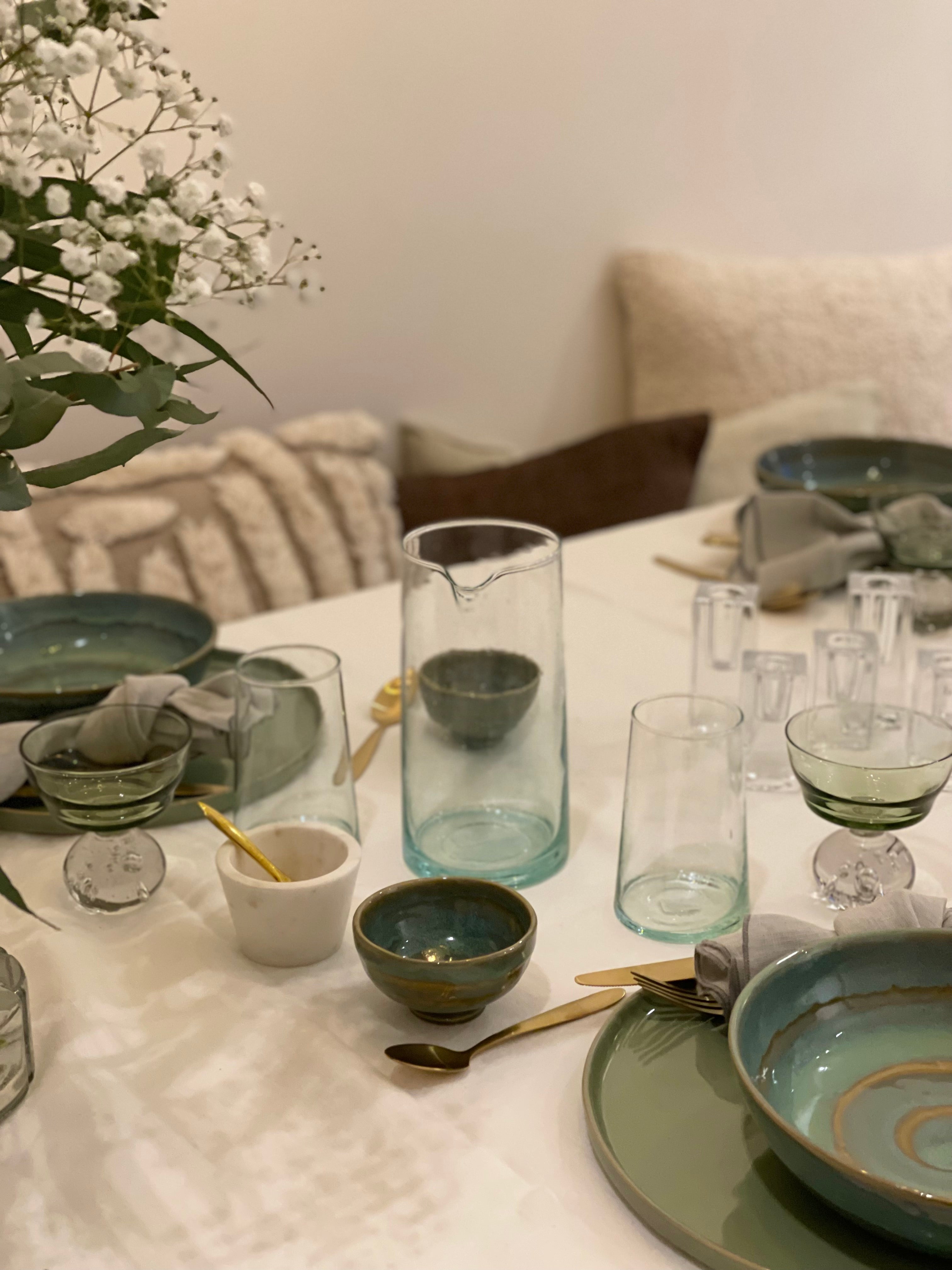 Lot de 6 verres à pied - Eternal Snow - Vert