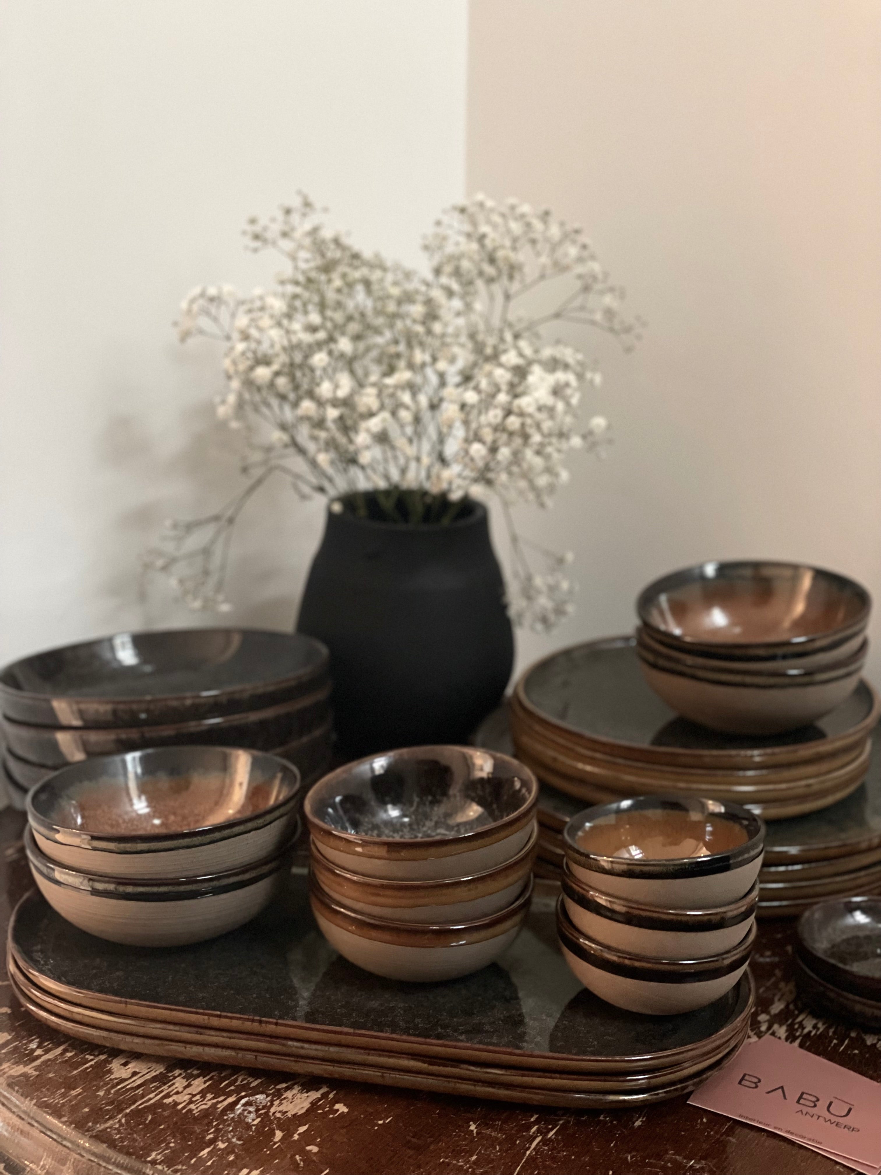 Olive plate Surface Indi Grey