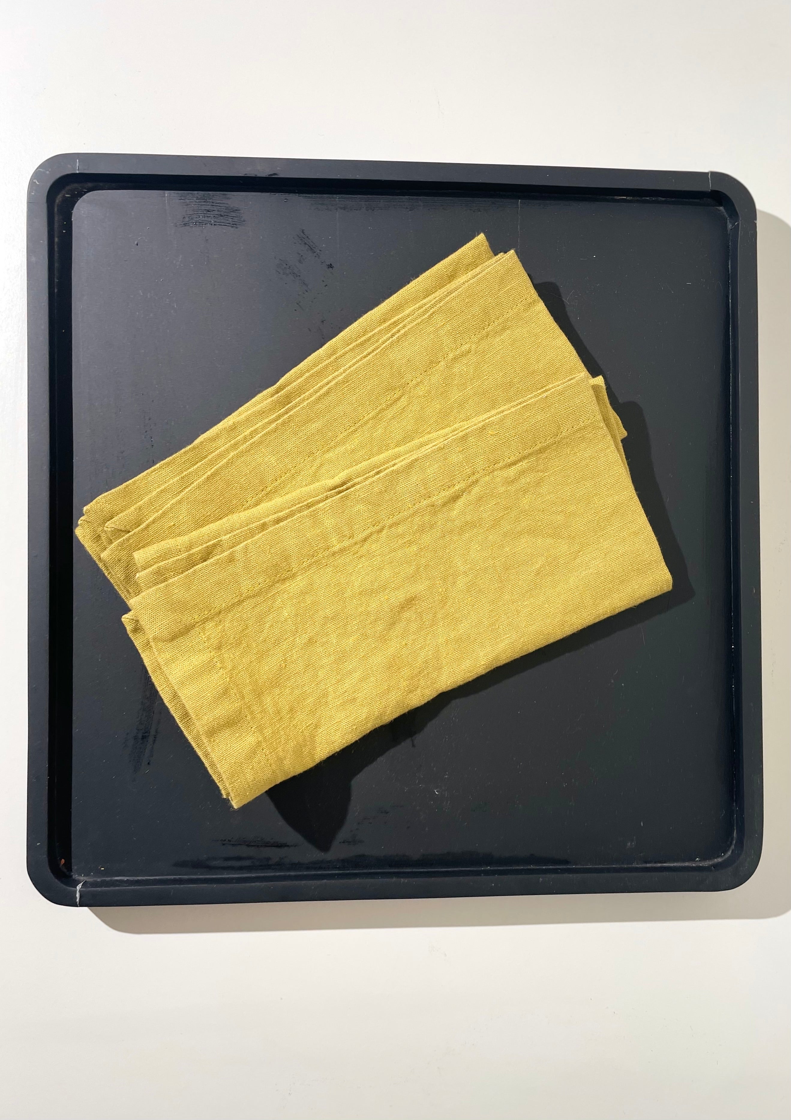 Linge de table en lin jaune curry - lot de 4