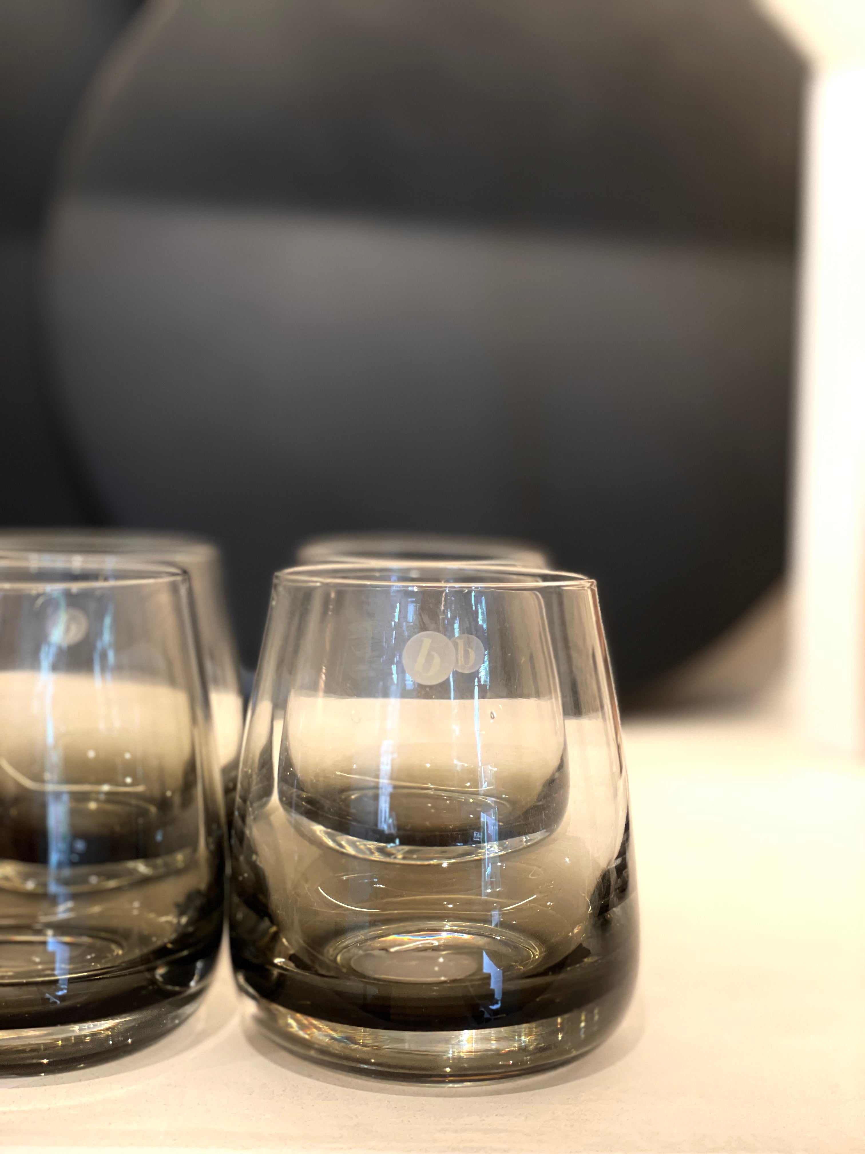 Glasses black - set of 4