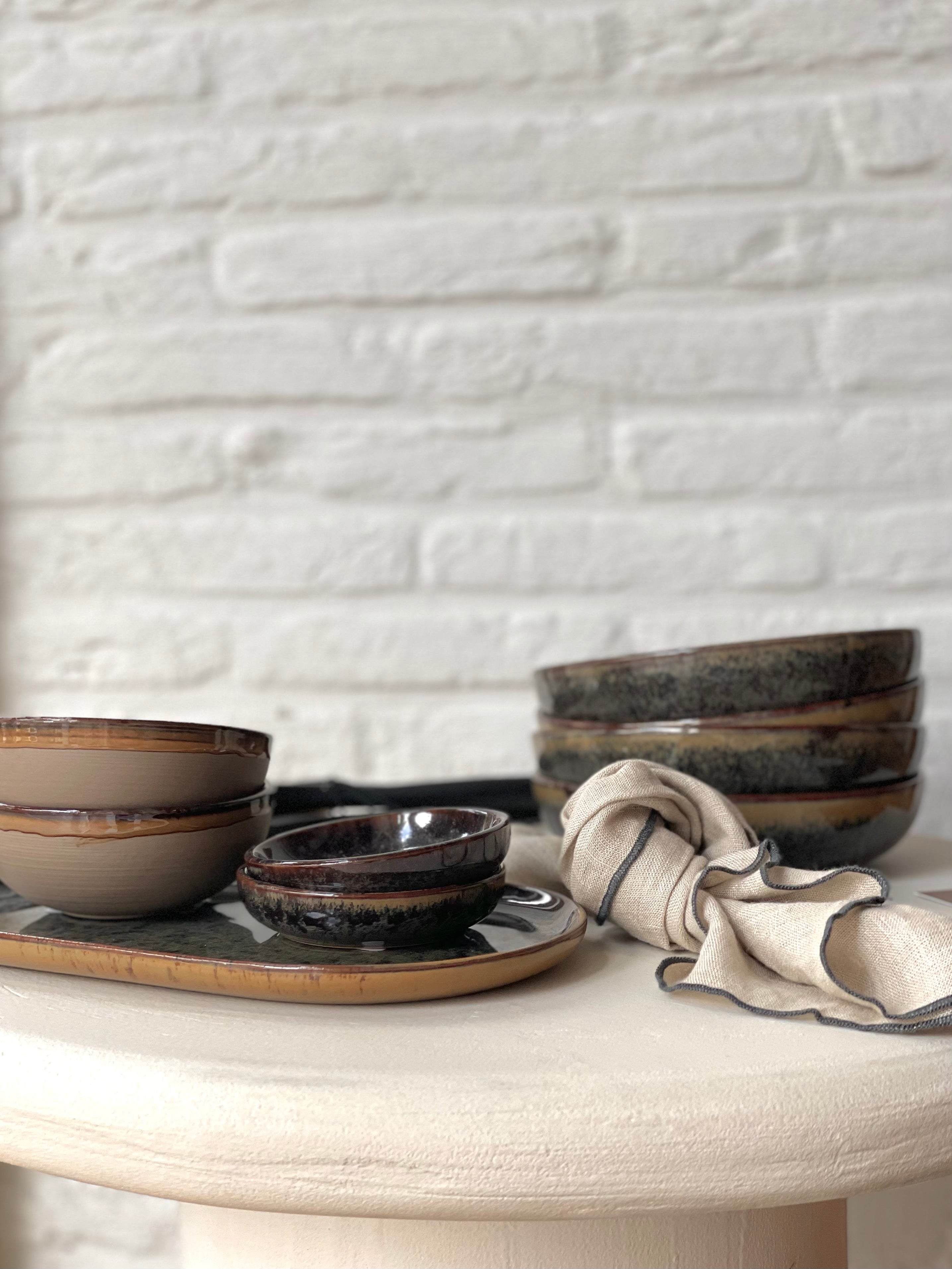 Olive plate Surface Indi Grey
