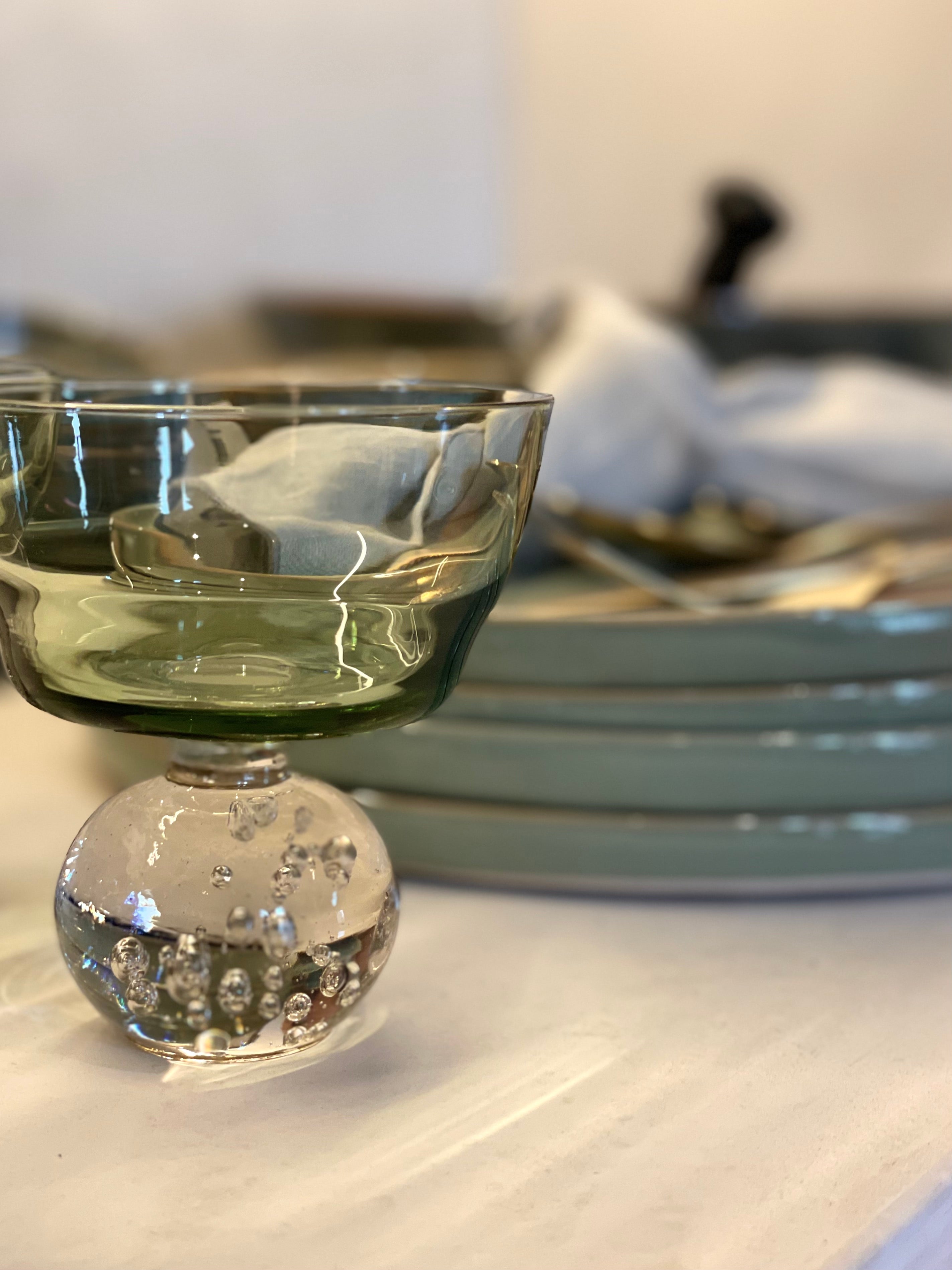Lot de 6 verres à pied - Eternal Snow - Vert