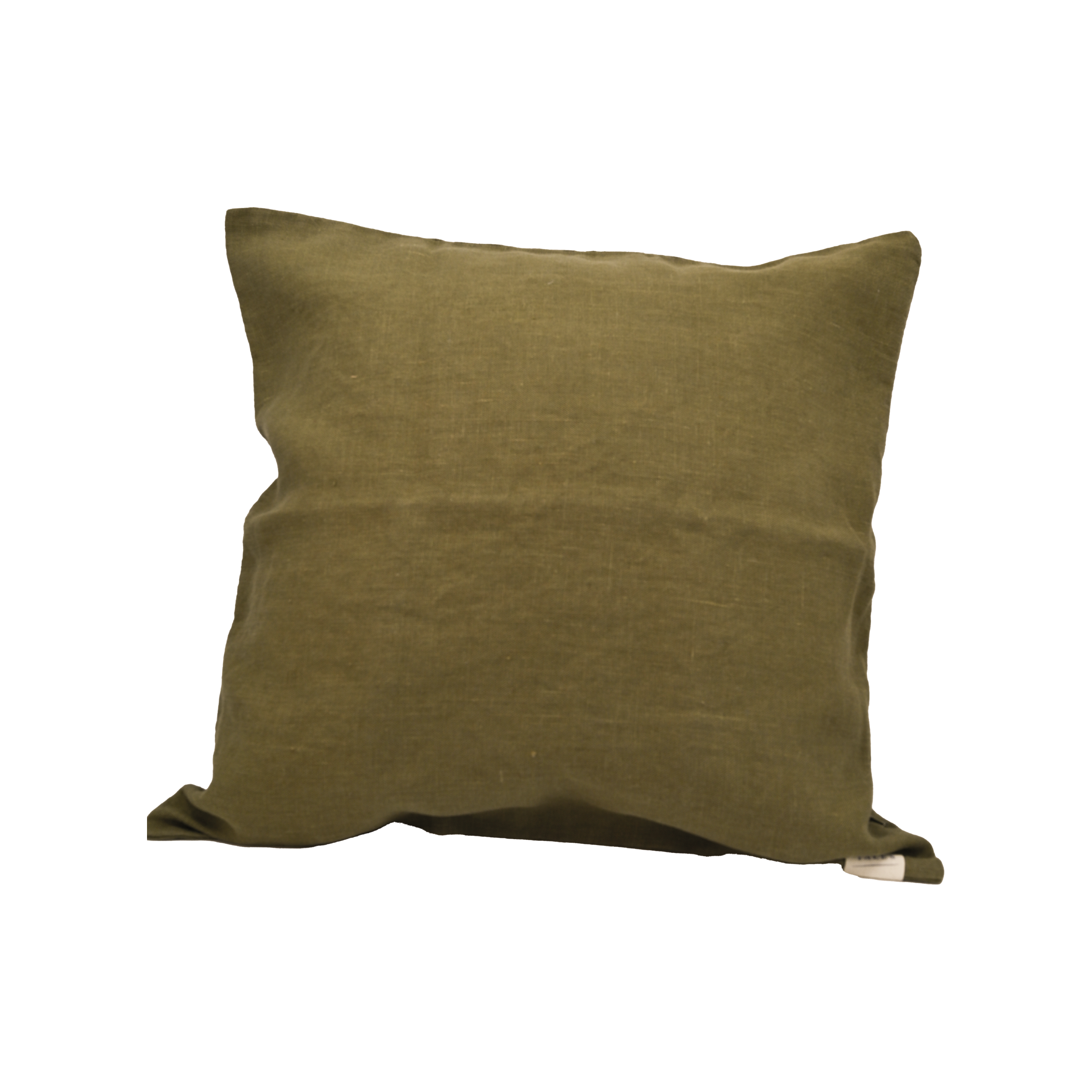 Coussin couverture en lin - Vert olive