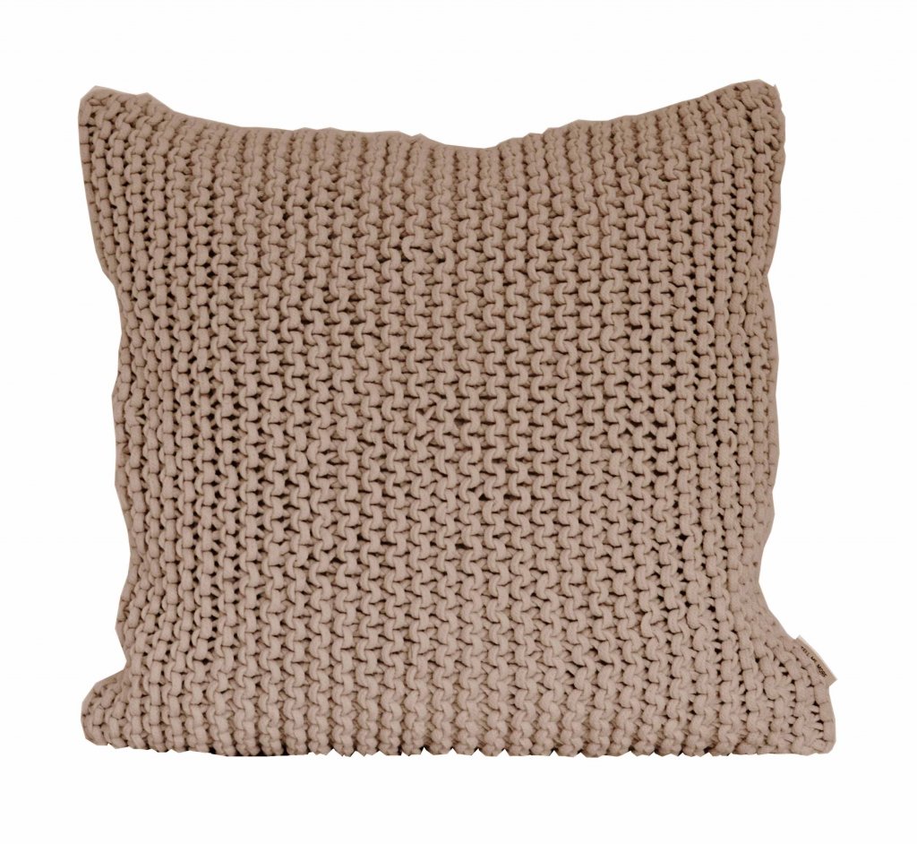 Coussin en corde noisette