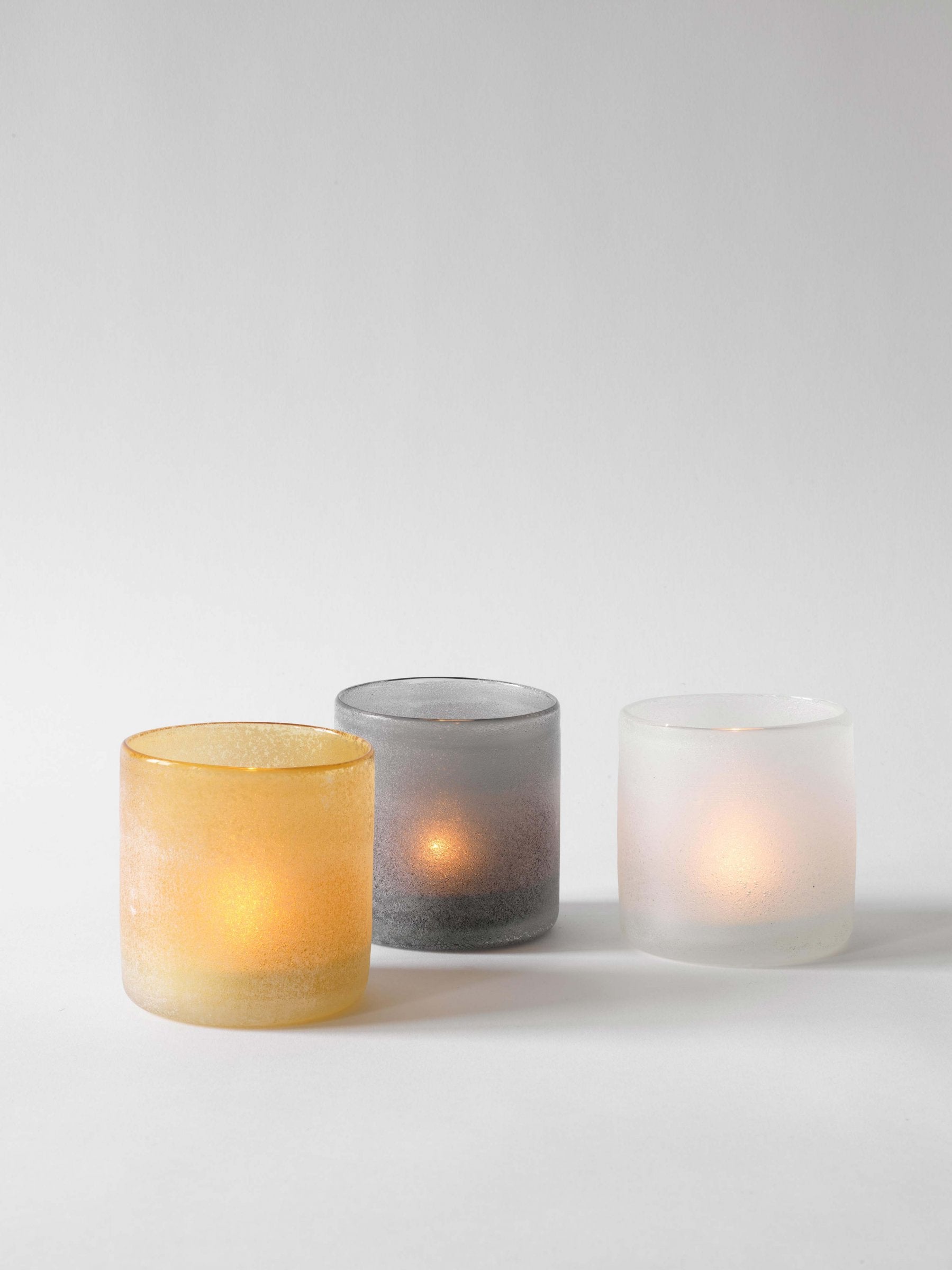 Frost kaarshouder Medium amber