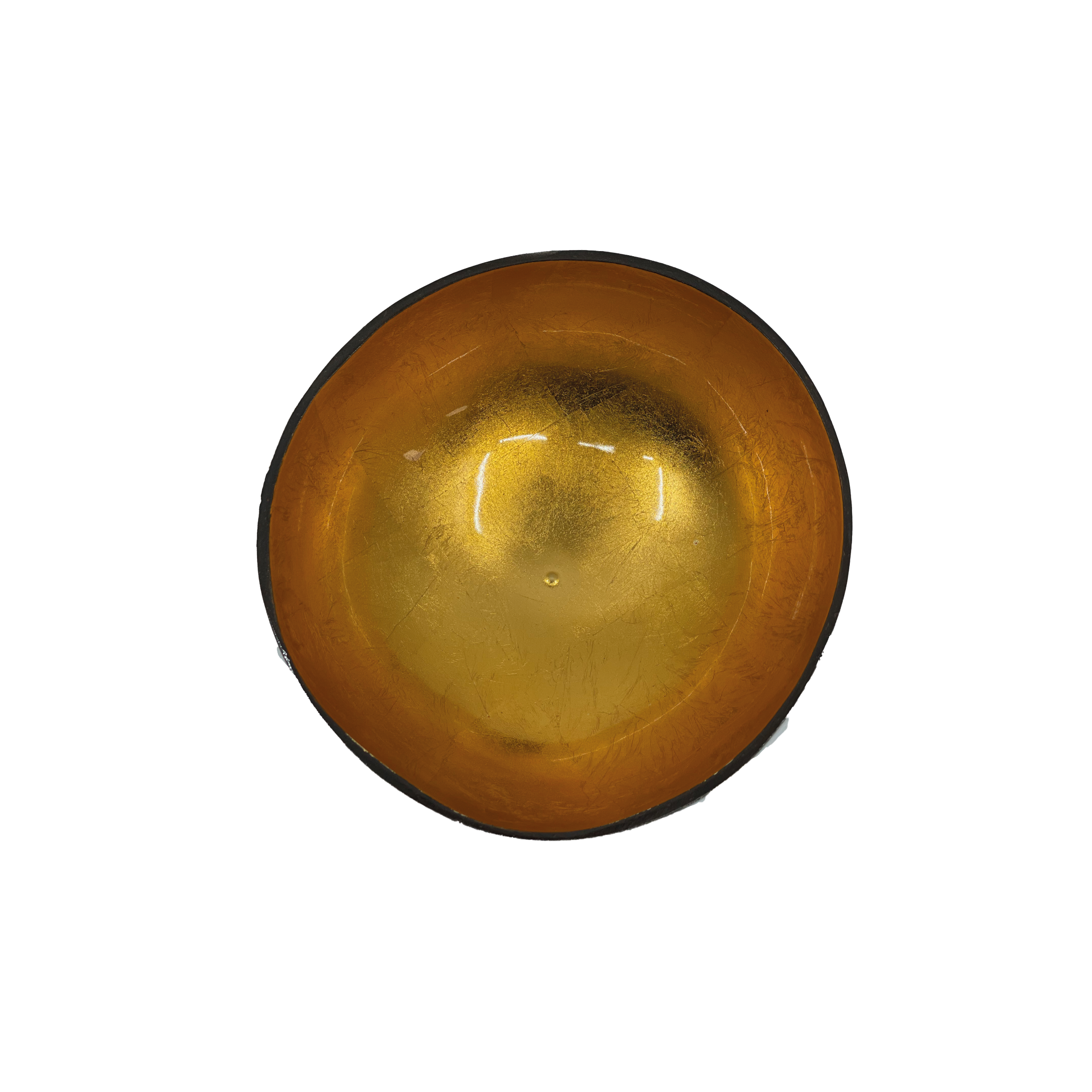 Coconut Bowl - White - Gold leaf