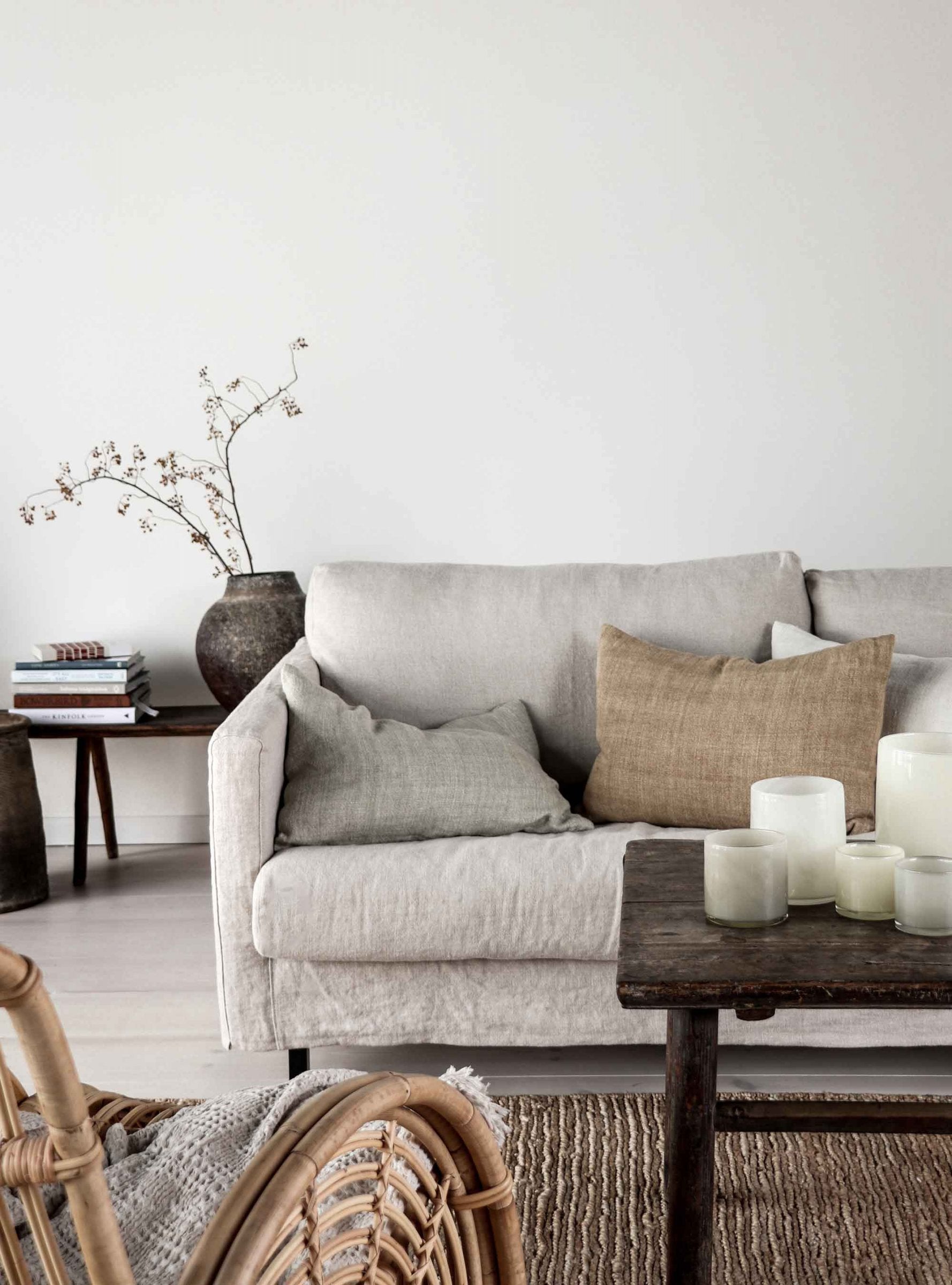 Linnen kussen Margaux kleur Pampas