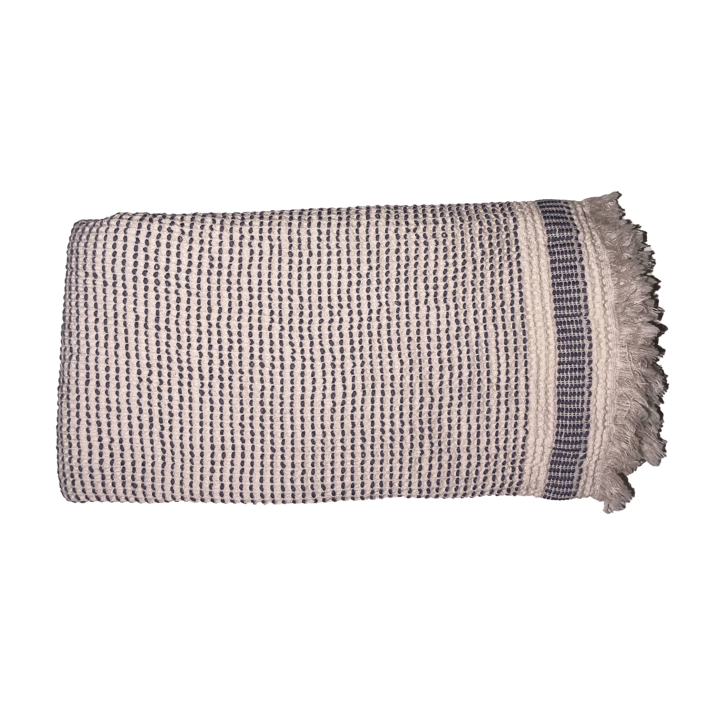 Serviette de bain Gaufre gris-bleu