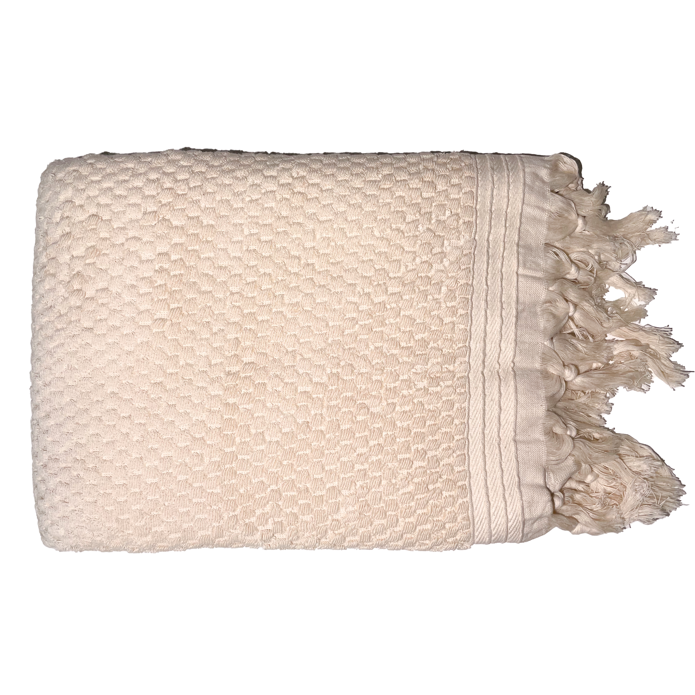Pom pom handdoek ecru