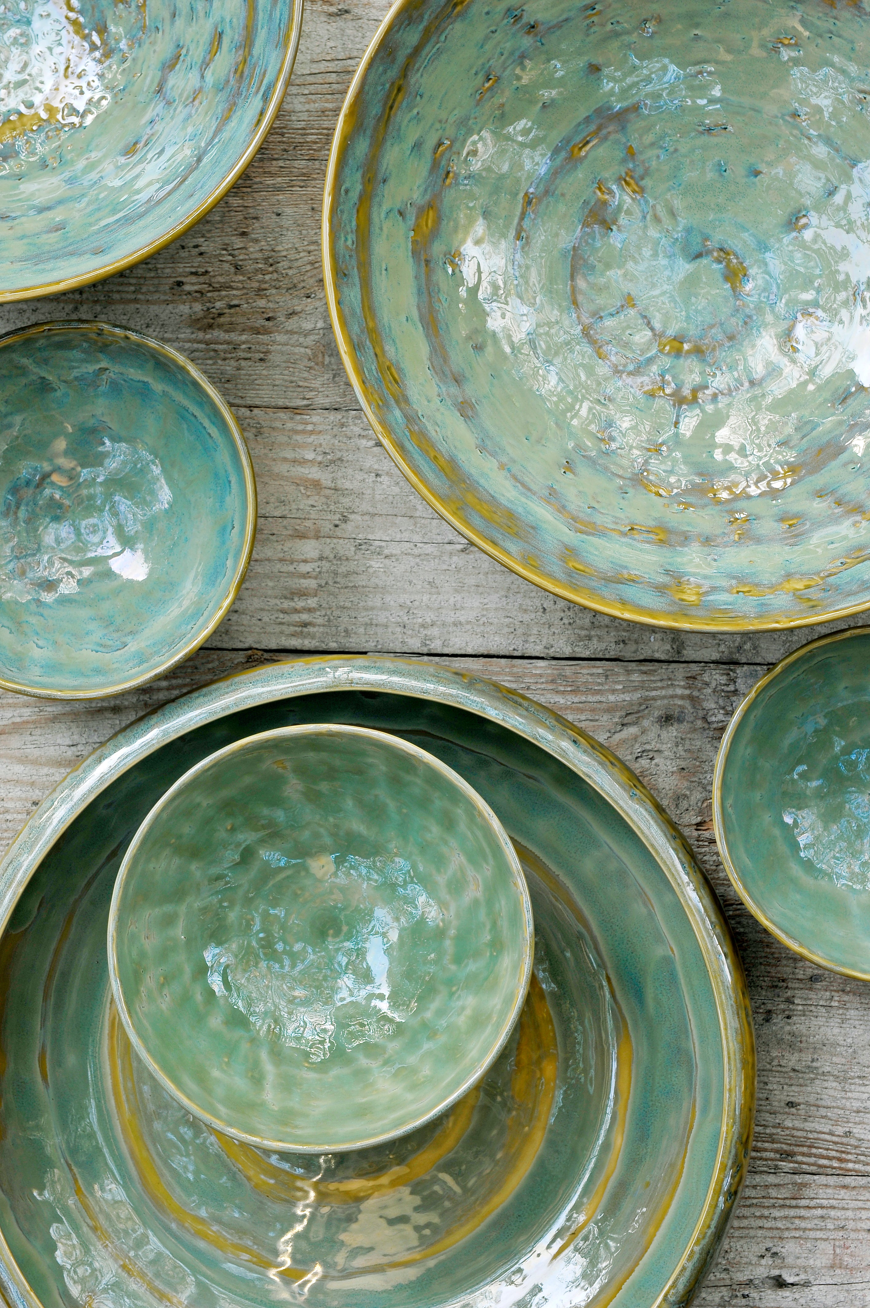 Salad bowl large sea green
