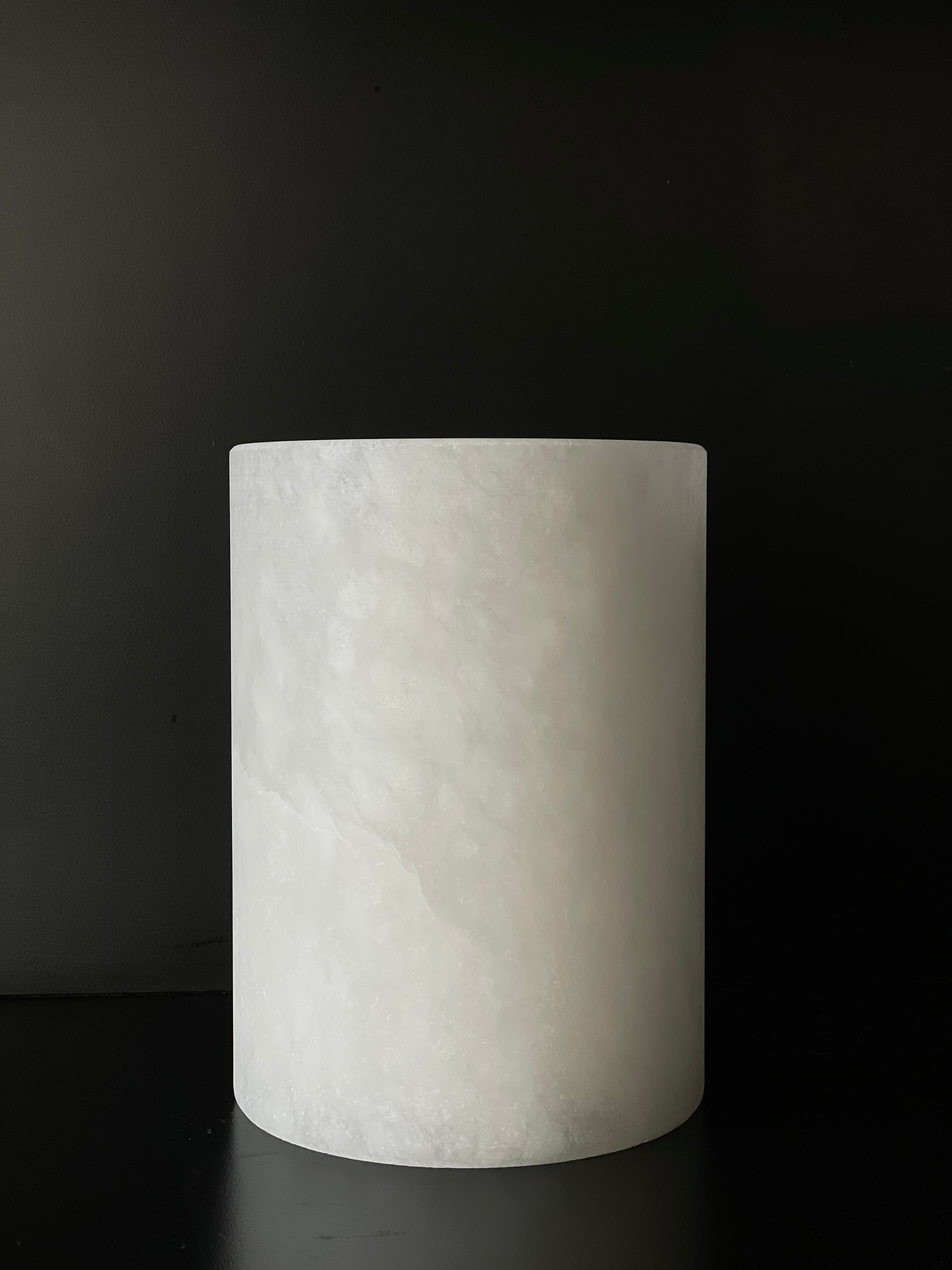 Candle holder - Vase alabaster white L