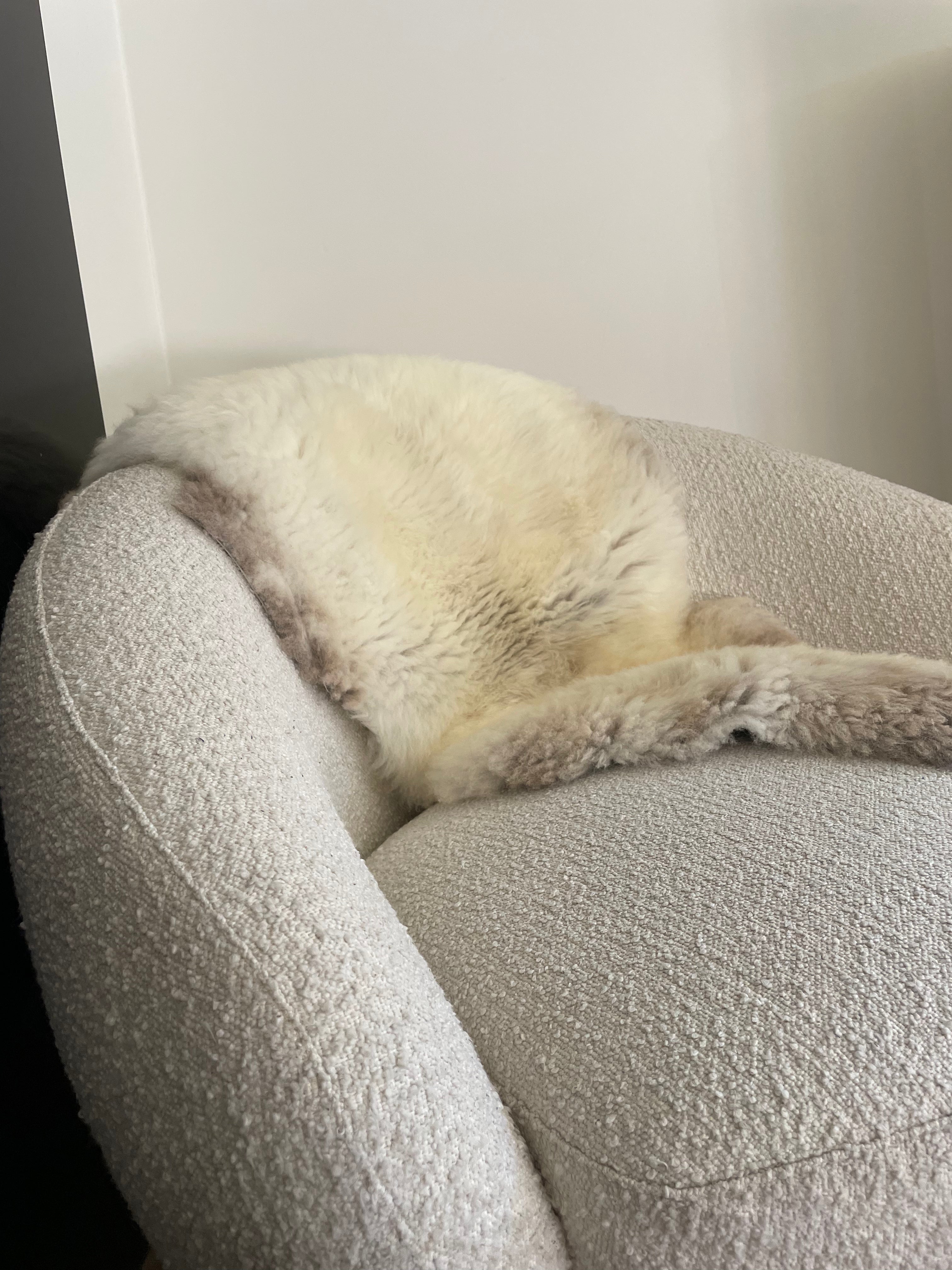 Gemêleerde beige Texelse schapenvacht L 1