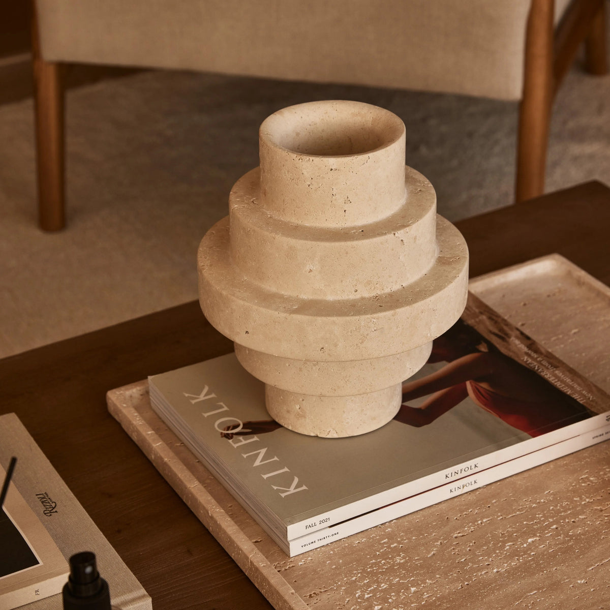 Travertine vase