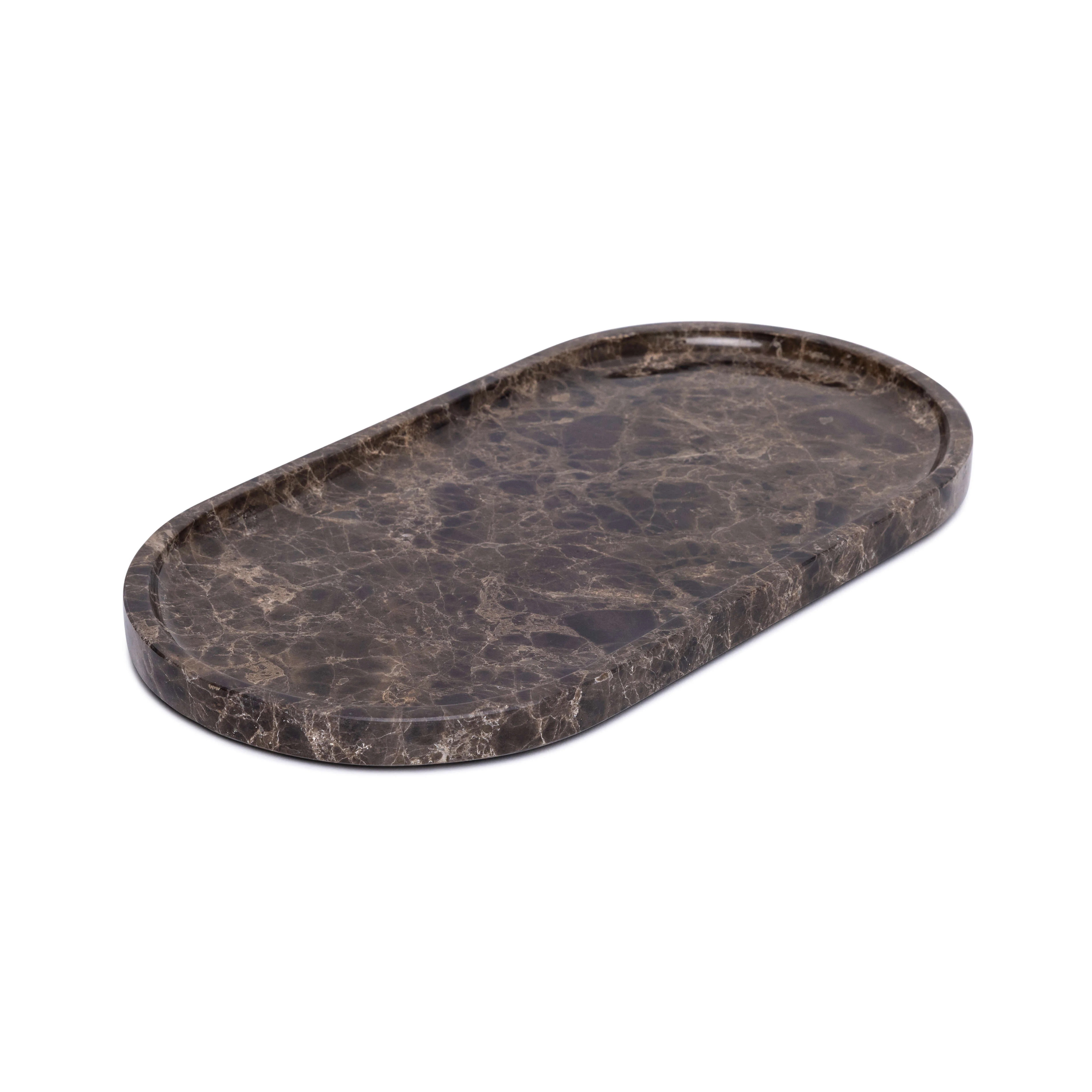 Oval tray Dark Emperador