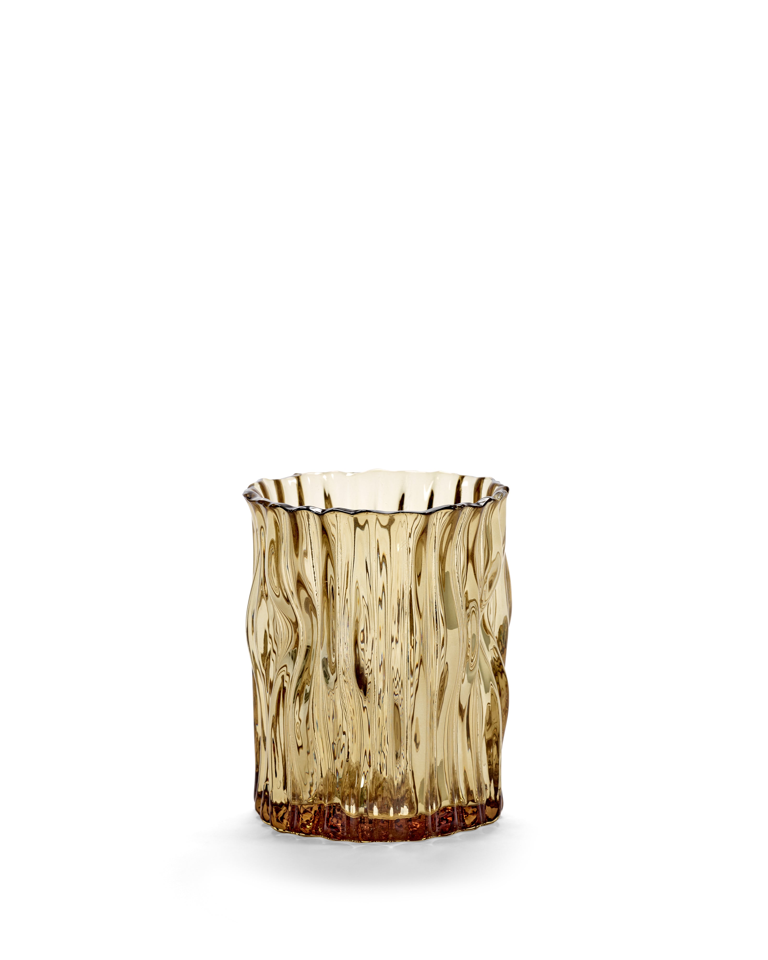 Cylinder-shaped organic vase - yellow