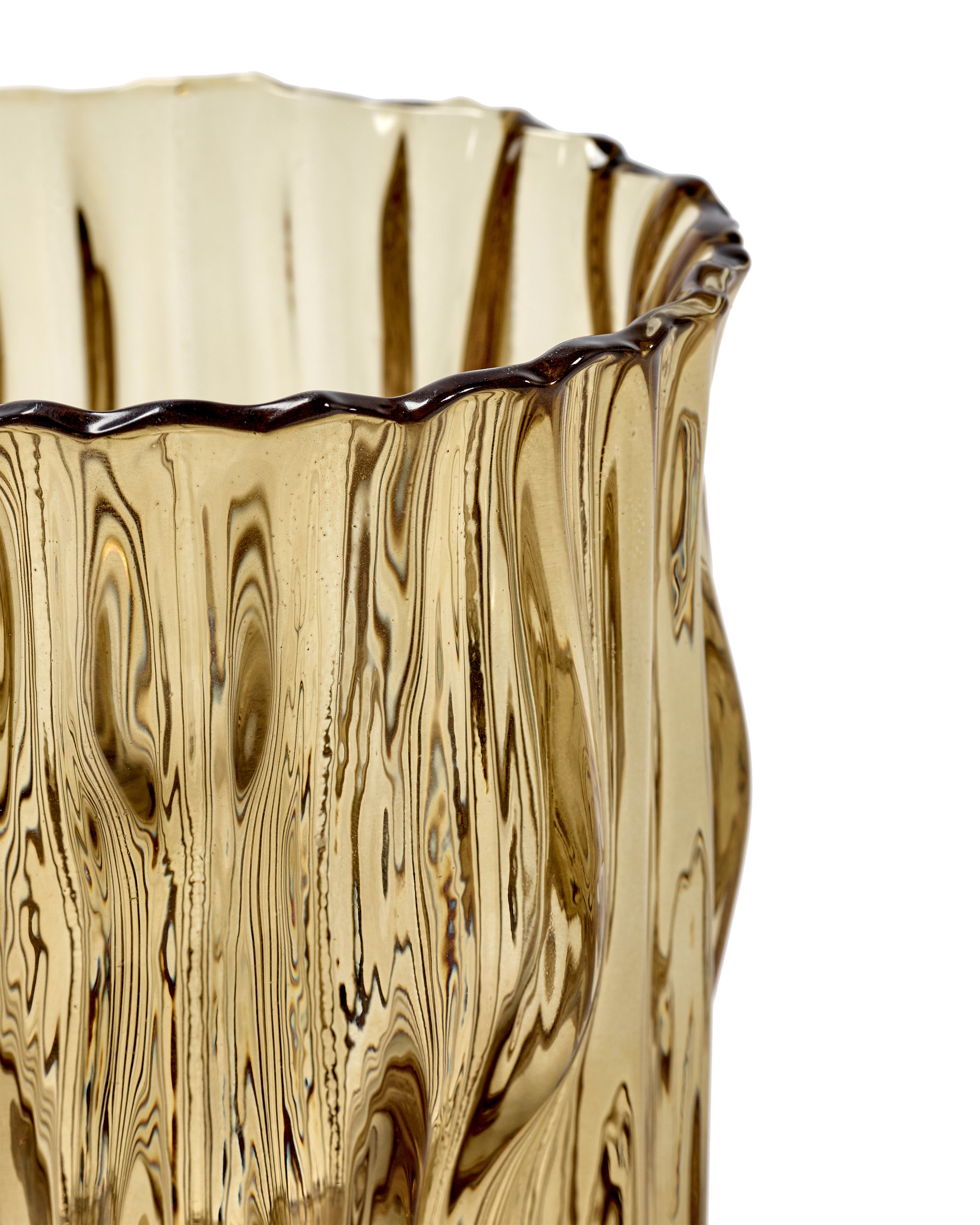 Vase cylindrique organique - jaune