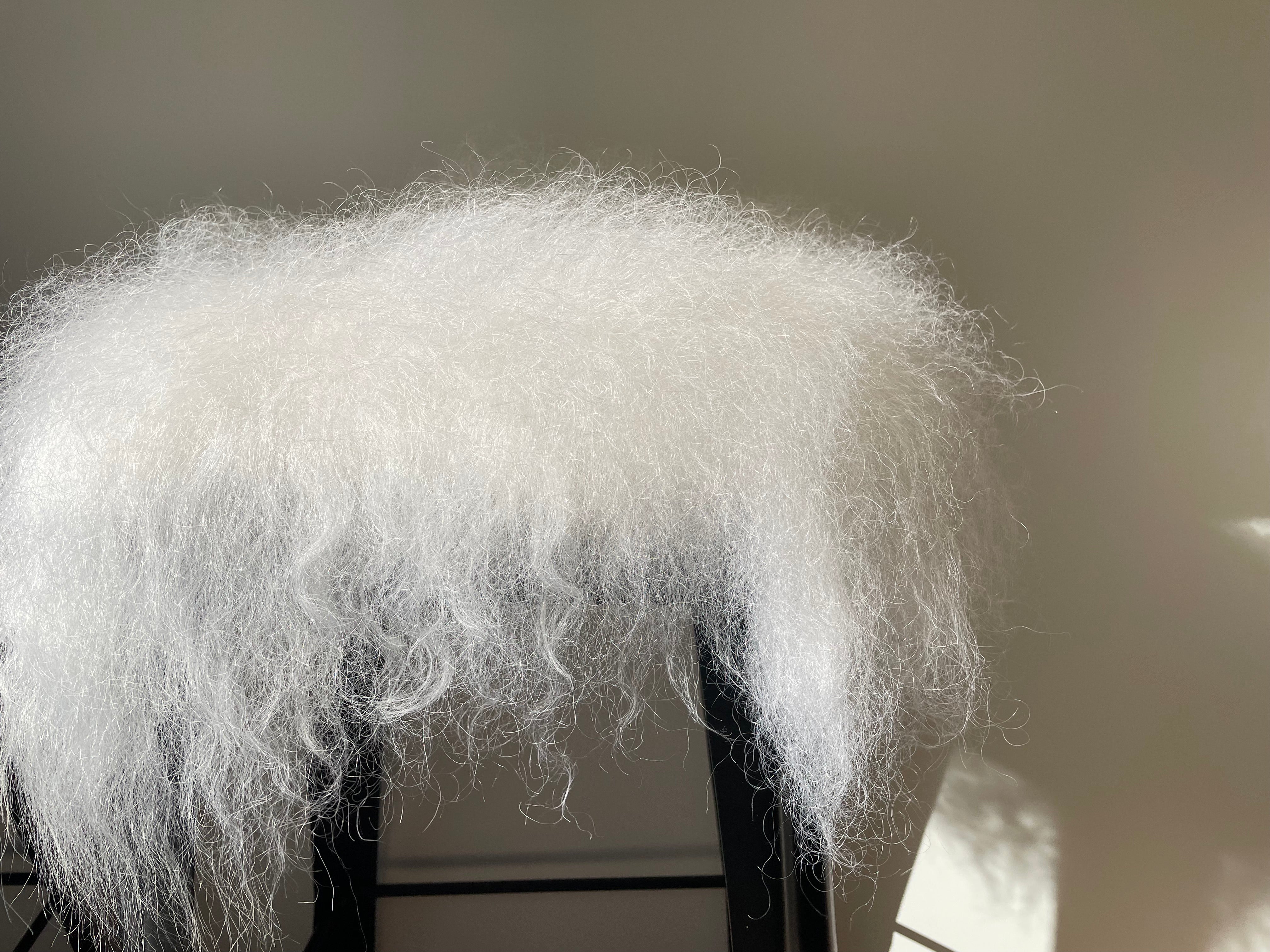 Dessus de chaise en peau de mouton islandais  - blanc