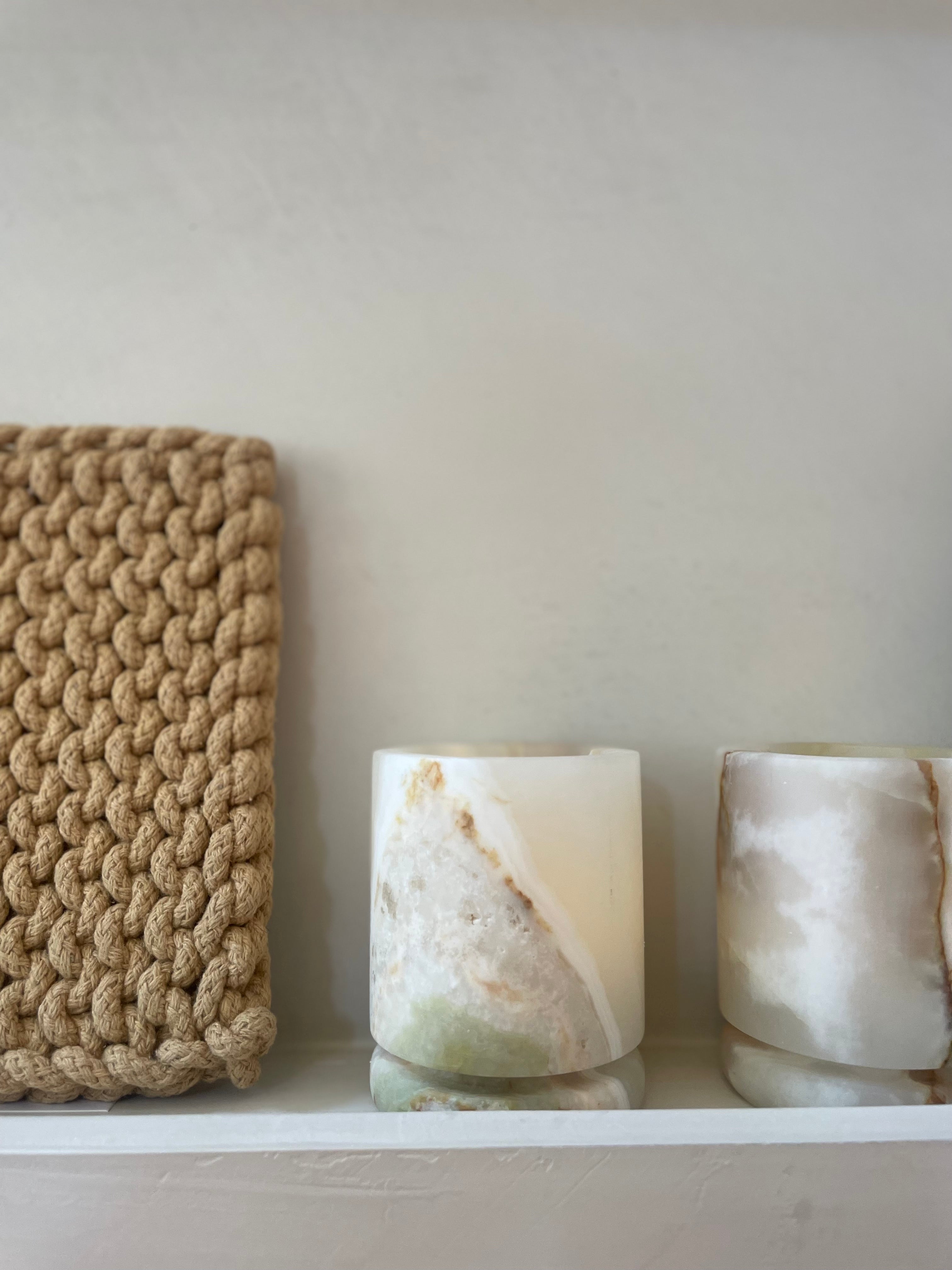 Kaarshouder groen-bruin onyx S