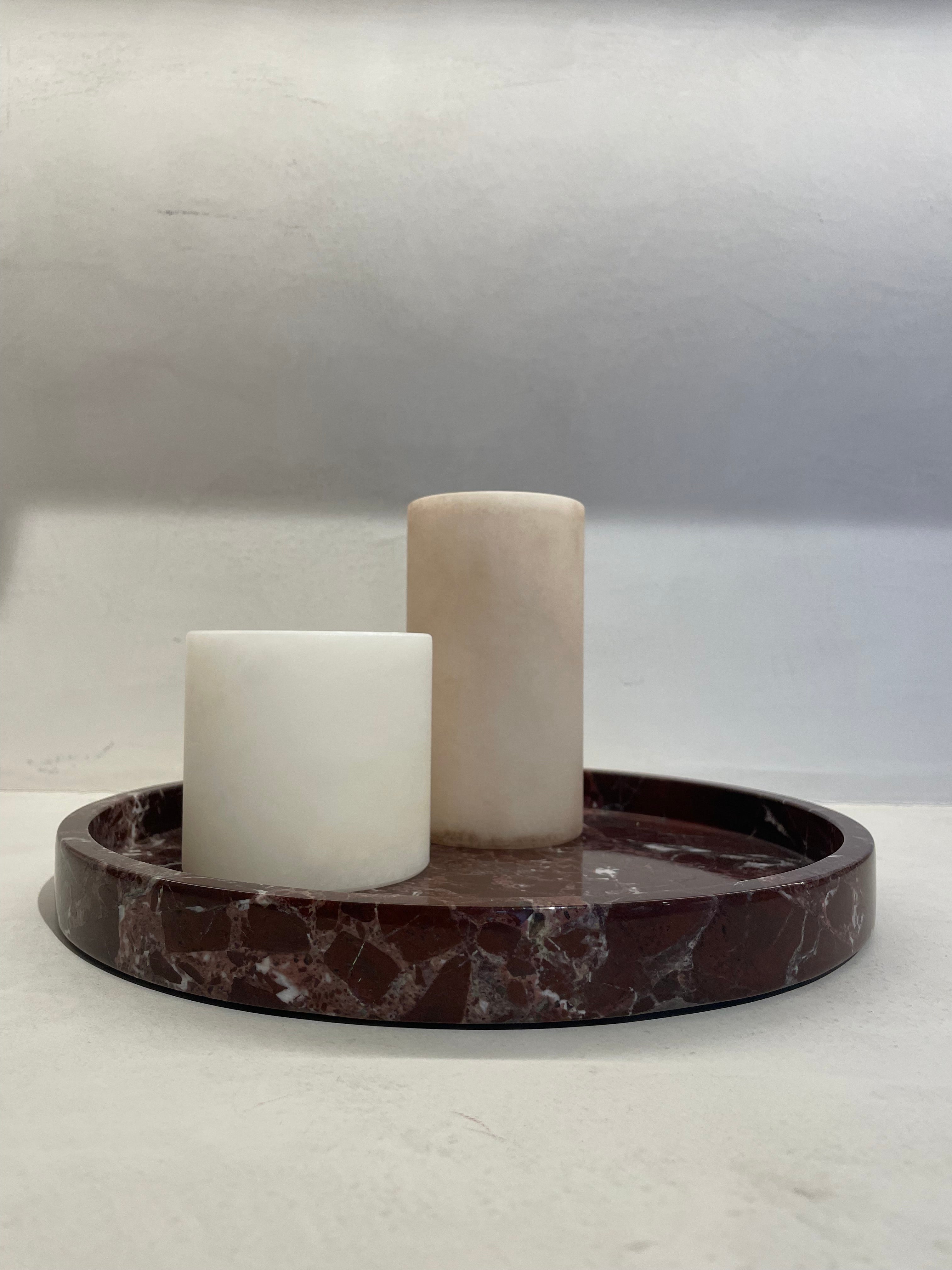 Candle holder alabaster tierra M