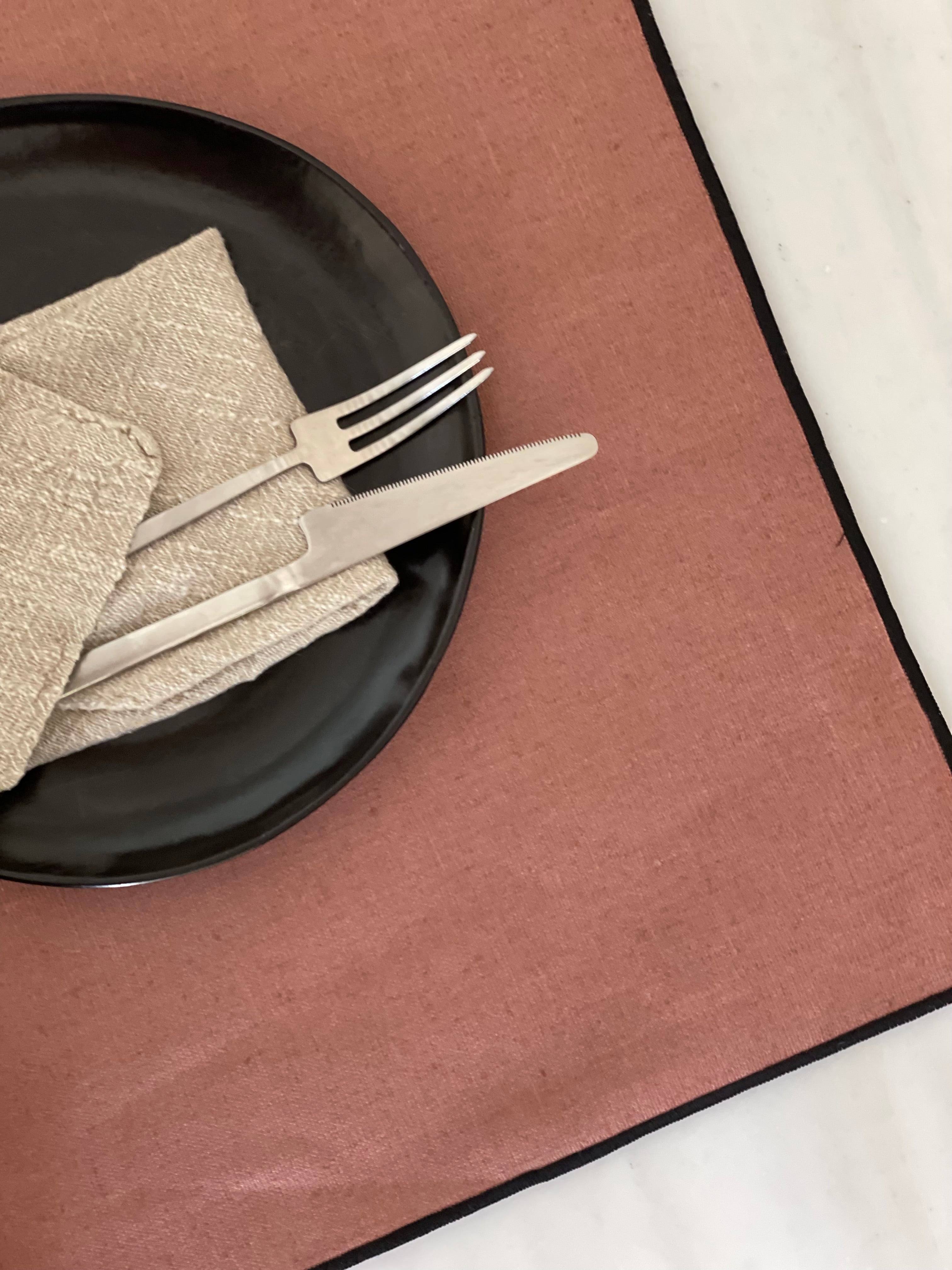 Placemats linnen met coating - Mocaccino - set van 4