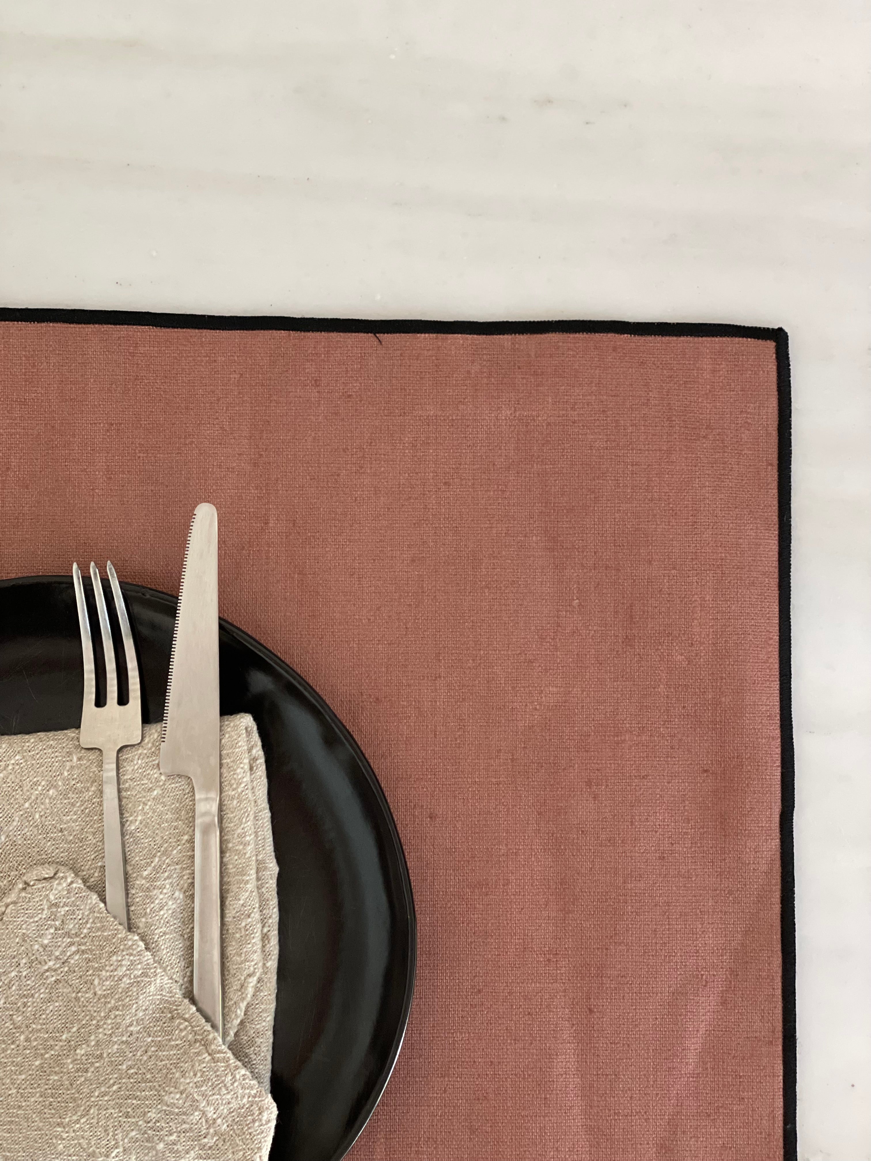 Placemats linnen met coating - Mocaccino - set van 4