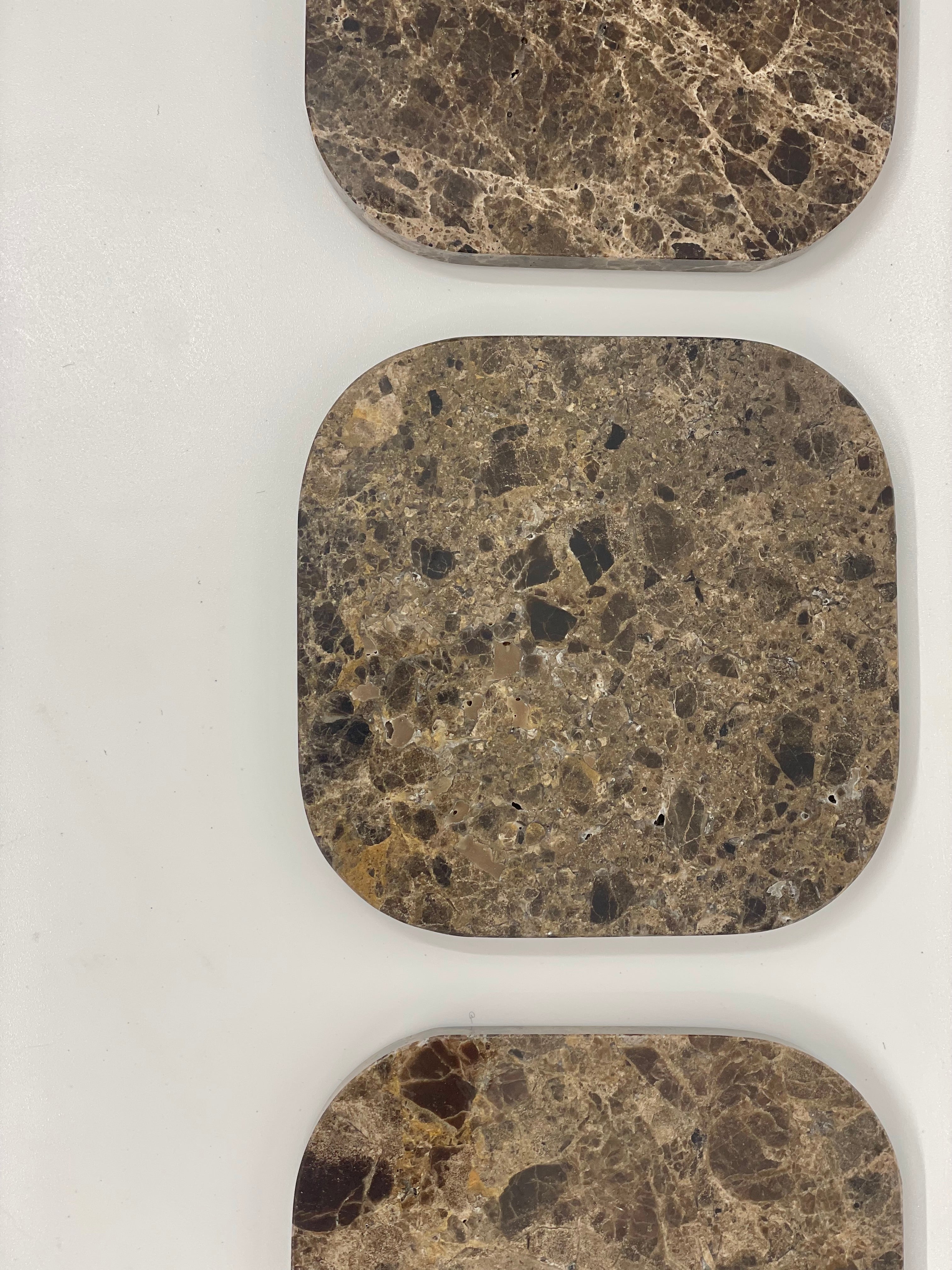 Coasters Dark Emperador marble - set of 4