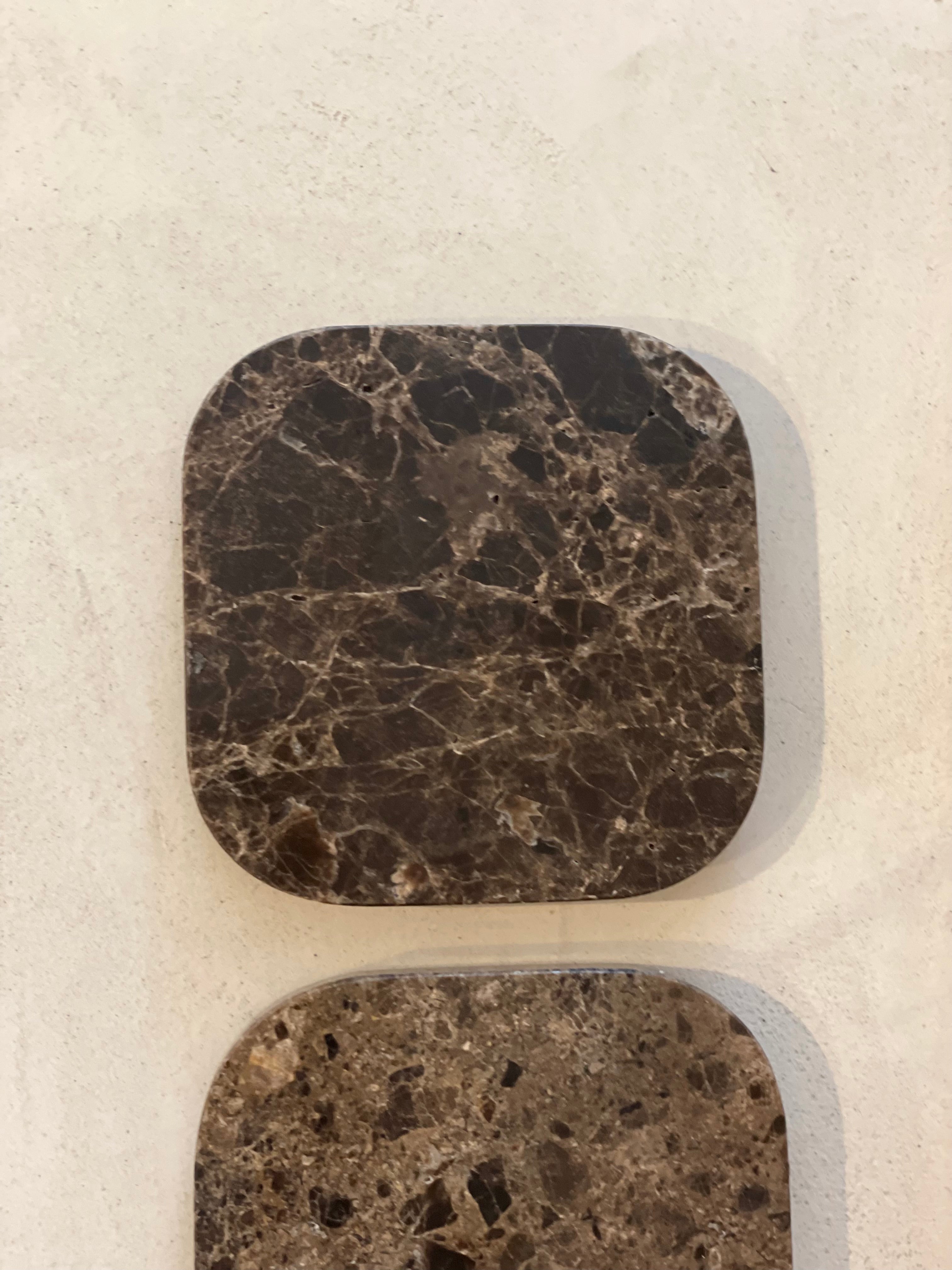 Coasters Dark Emperador marble - set of 4