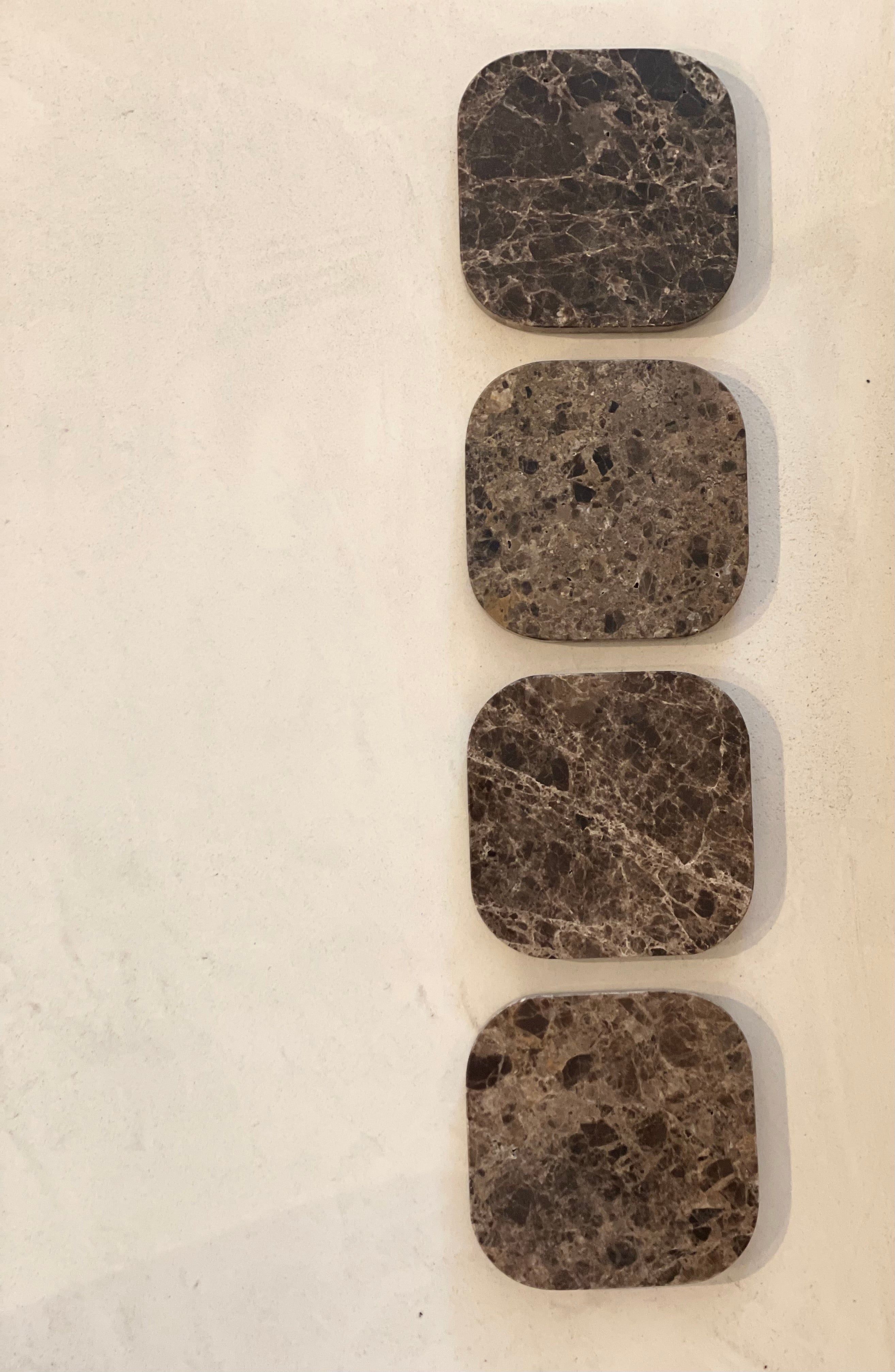 Coasters Dark Emperador marble - set of 4