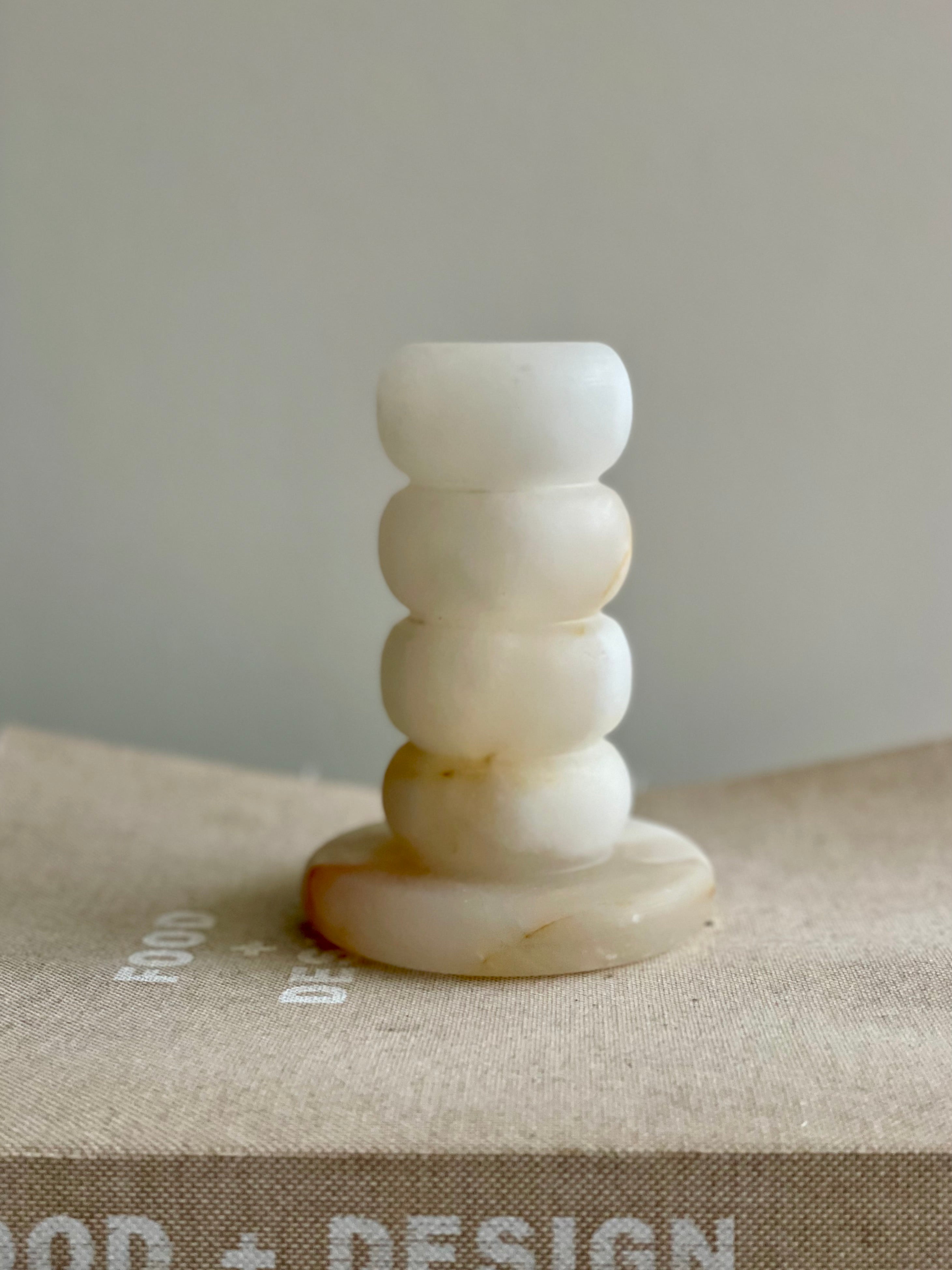 Candlestick onyx white L