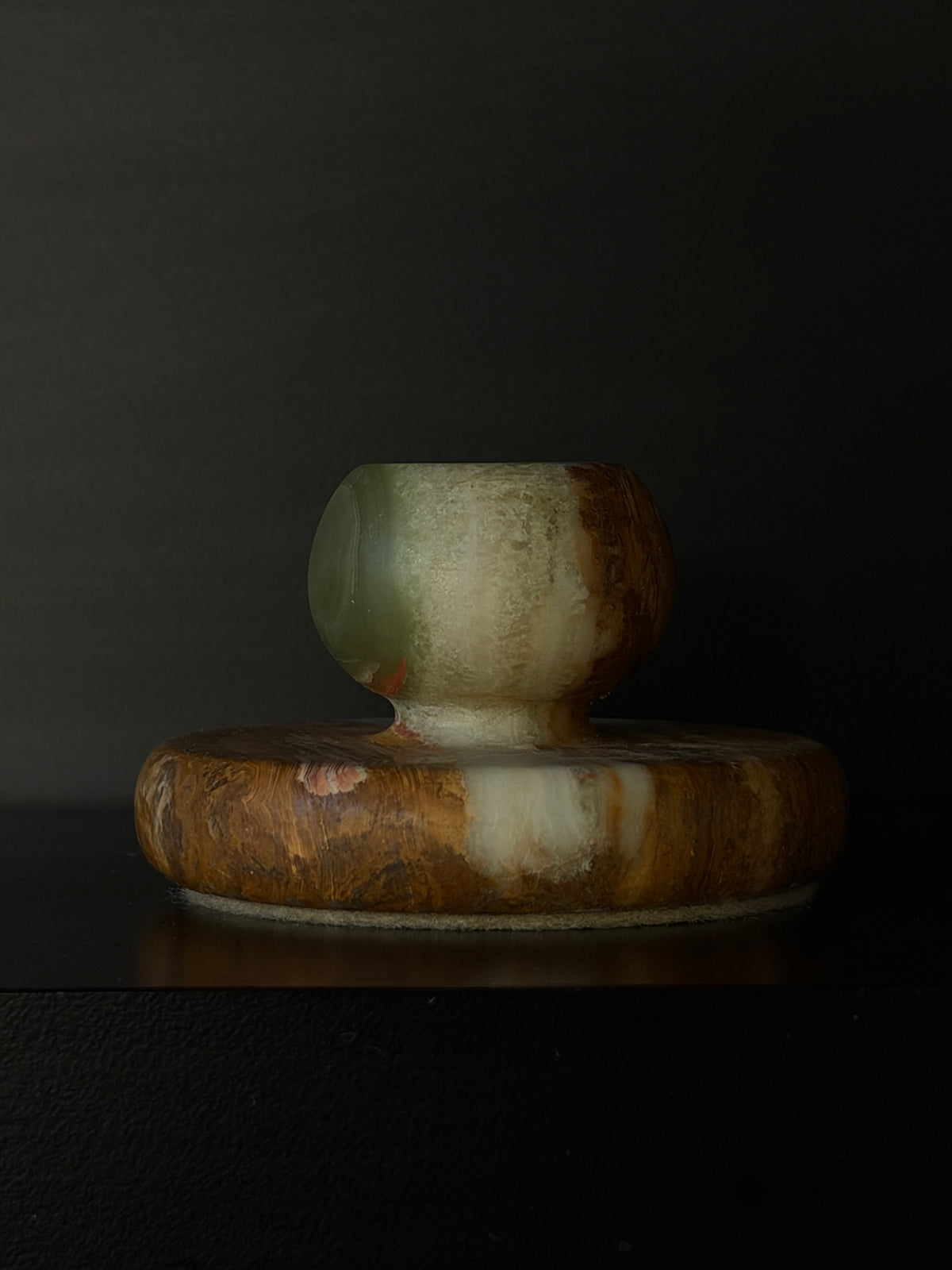 Bougeoir onyx vert S
