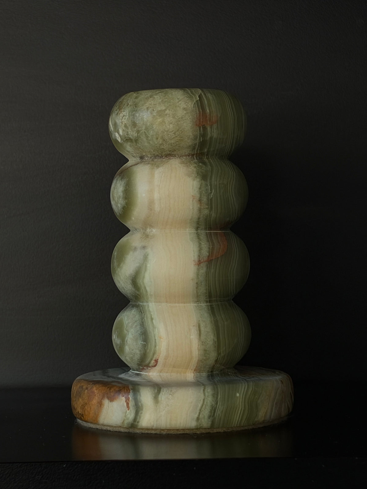 Kandelaar onyx groen-bruin L