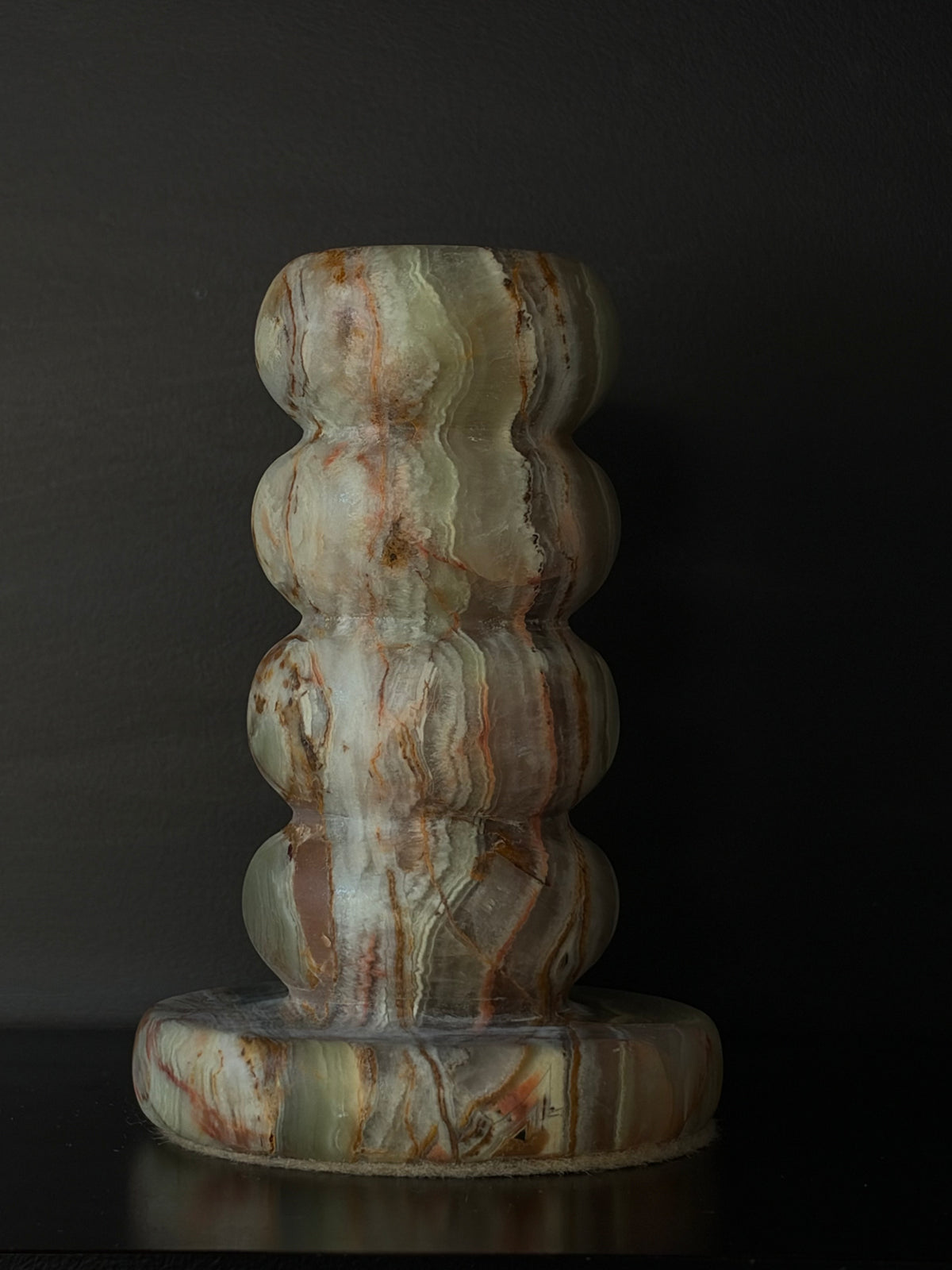 Kandelaar onyx groen-bruin L