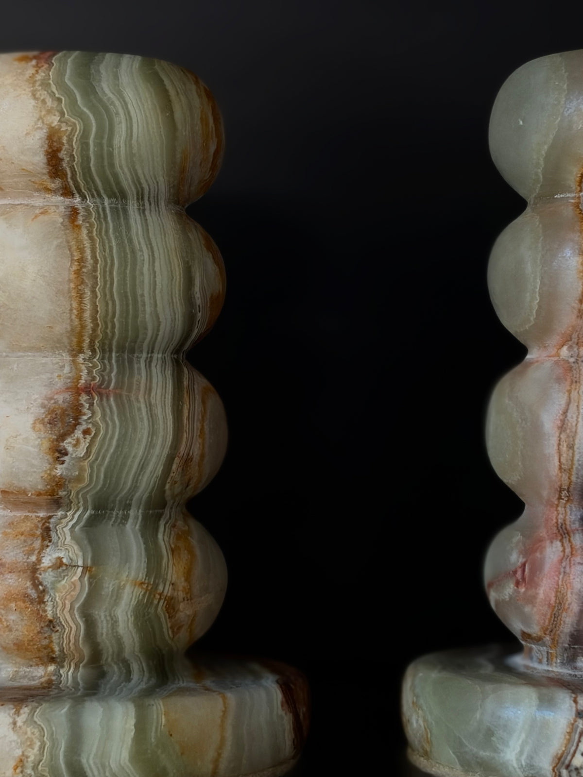 Kandelaar onyx groen-bruin L