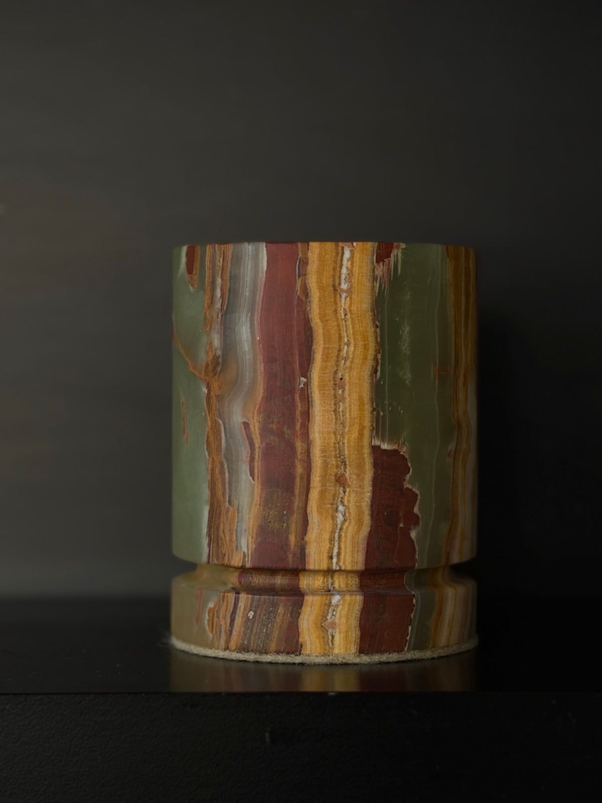 Kaarshouder groen-bruin onyx S
