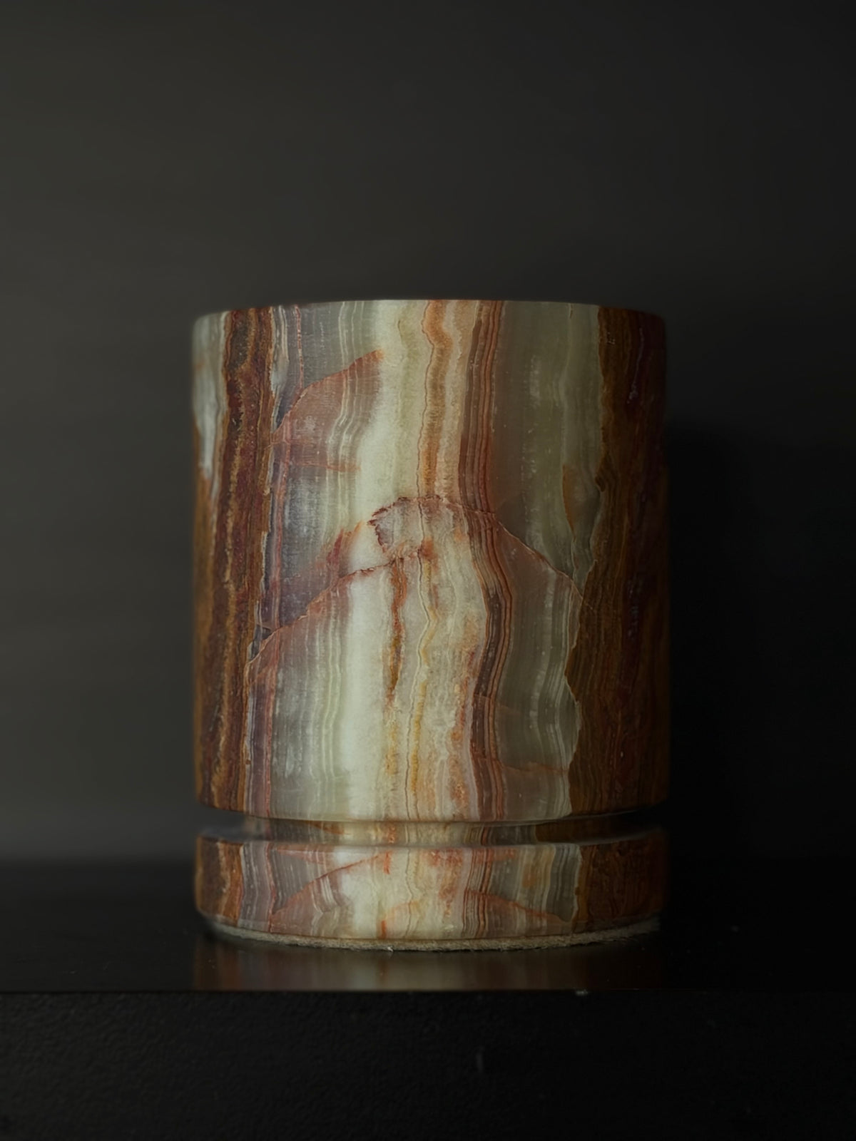 Kaarshouder groen-bruin onyx S