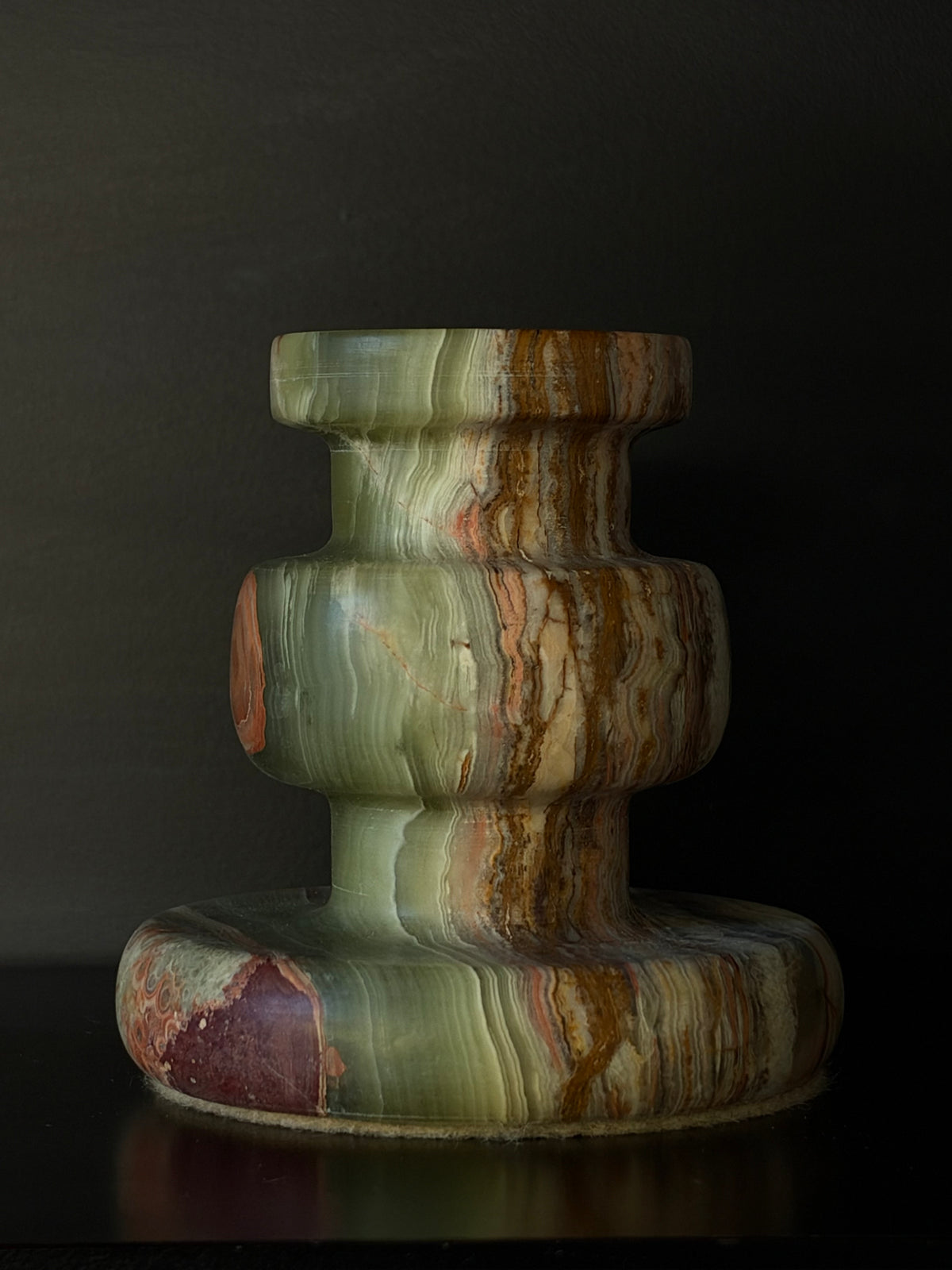 Bougeoir onyx vert M