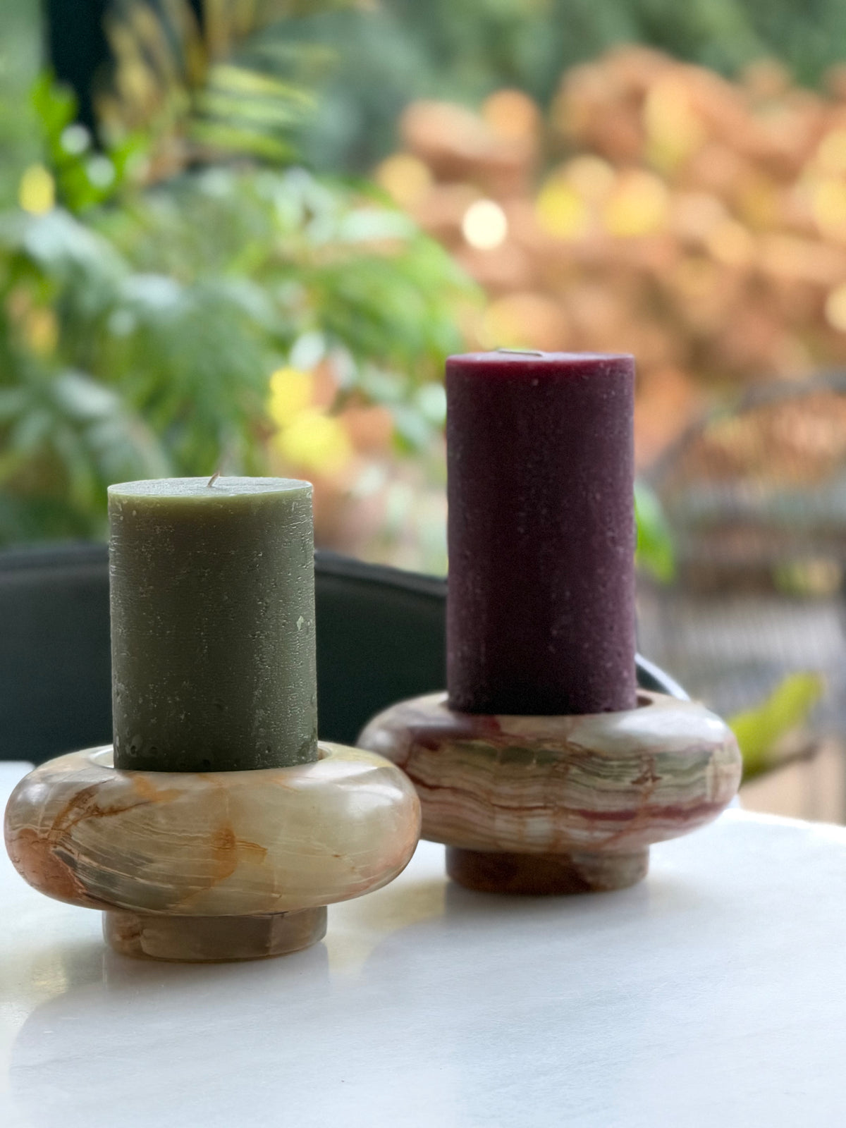Kaarshouder donut onyx groen-bruin