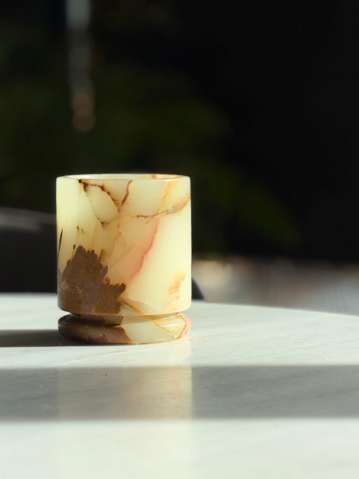 Candle holder light green onyx M