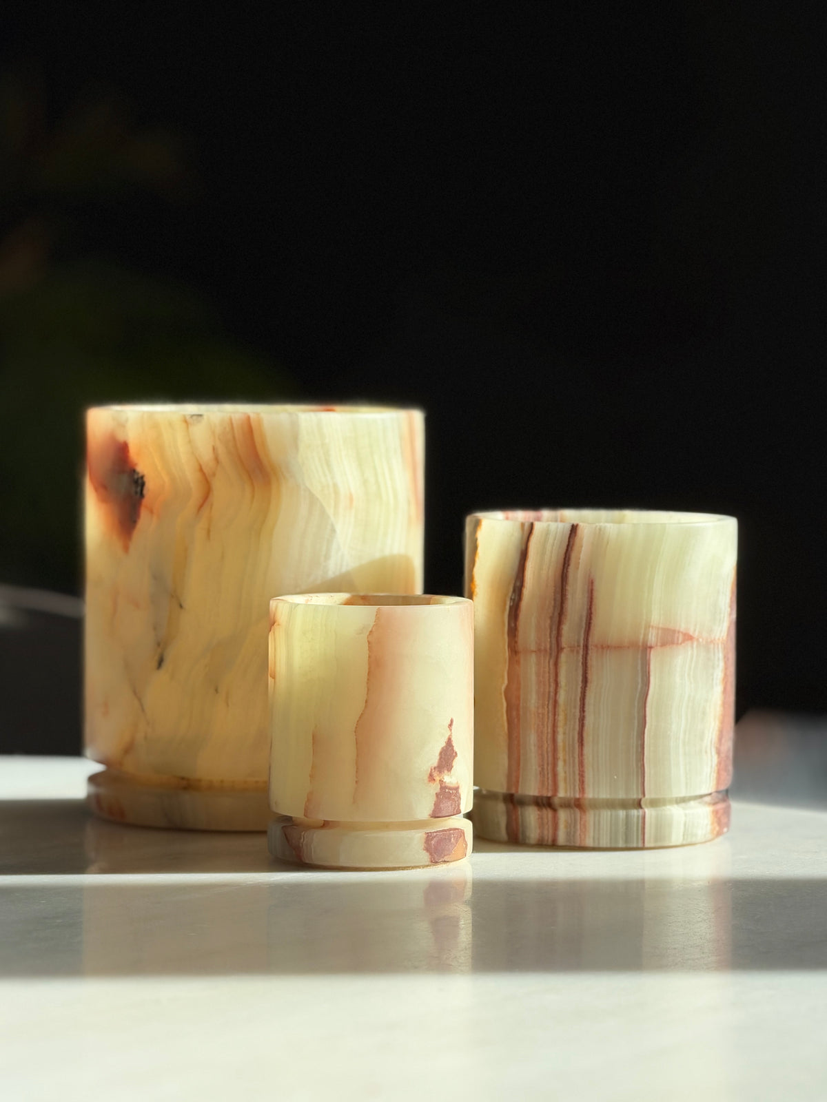 Kaarshouder lichtgroene onyx L